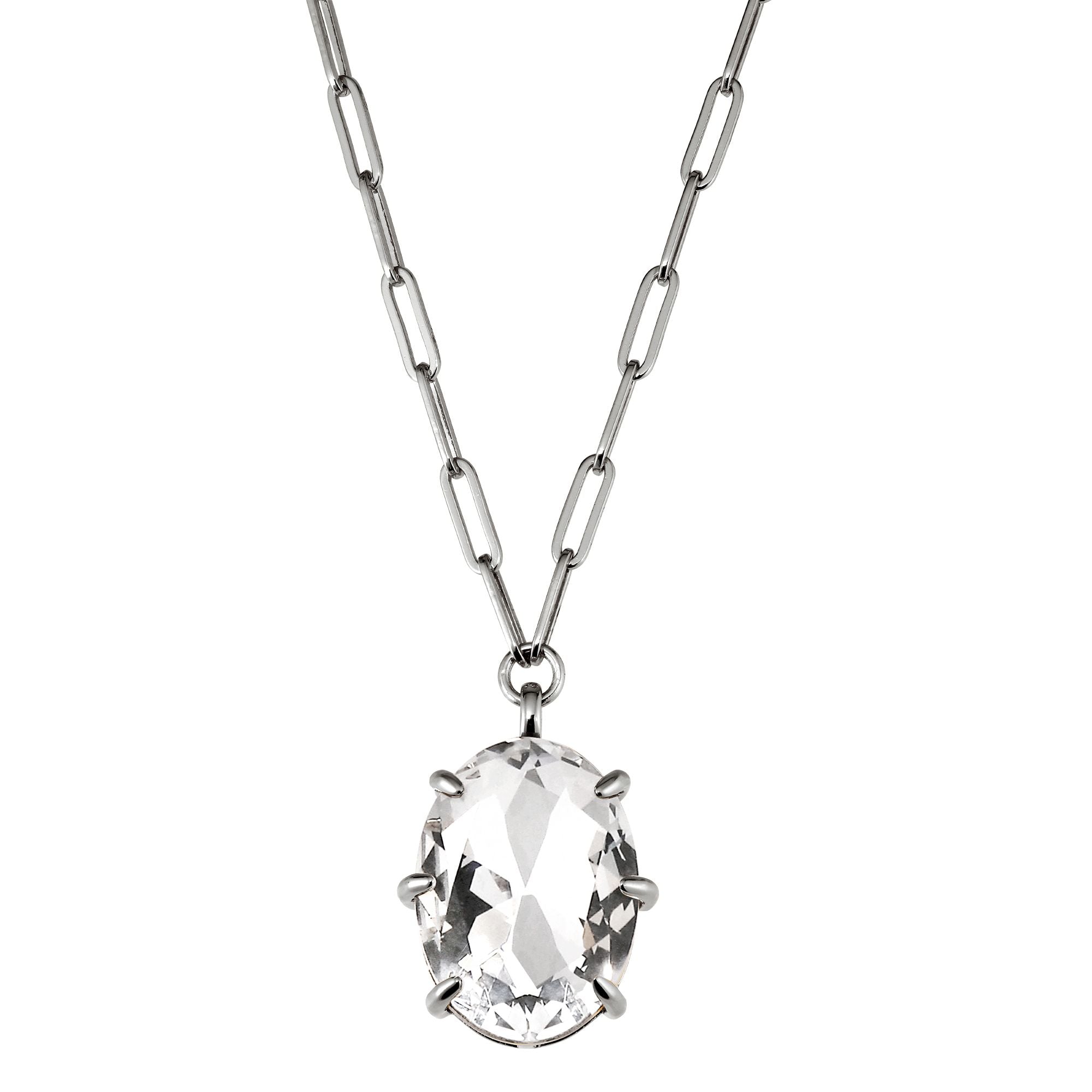 Kally Silver Necklace – Crystal
