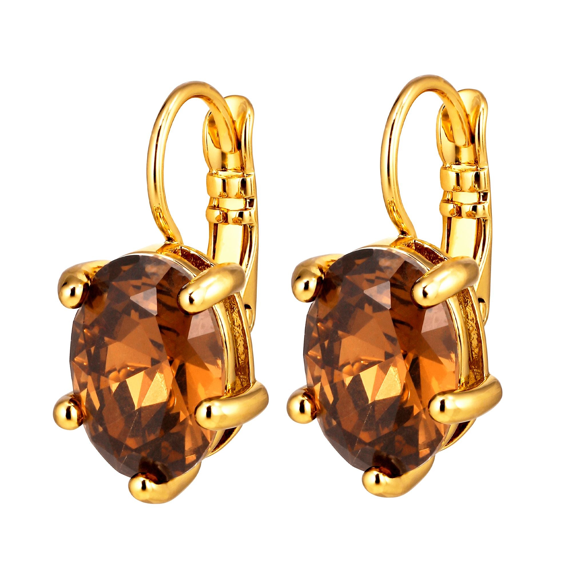 Kristy Gold French Hook Earrings – Brown