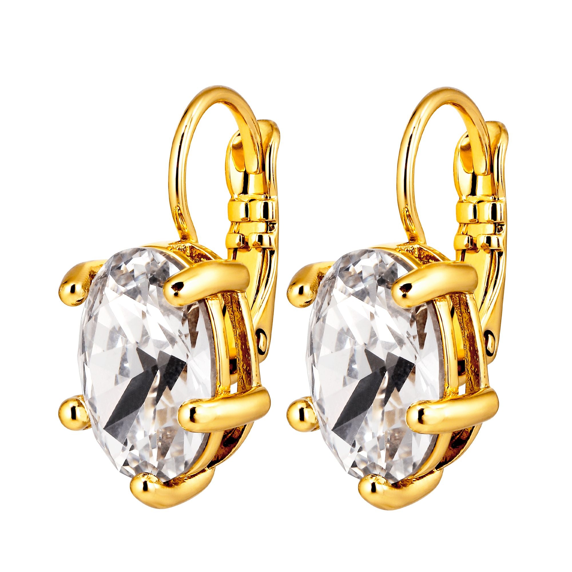 Kristy Gold French Hook Earrings – Crystal