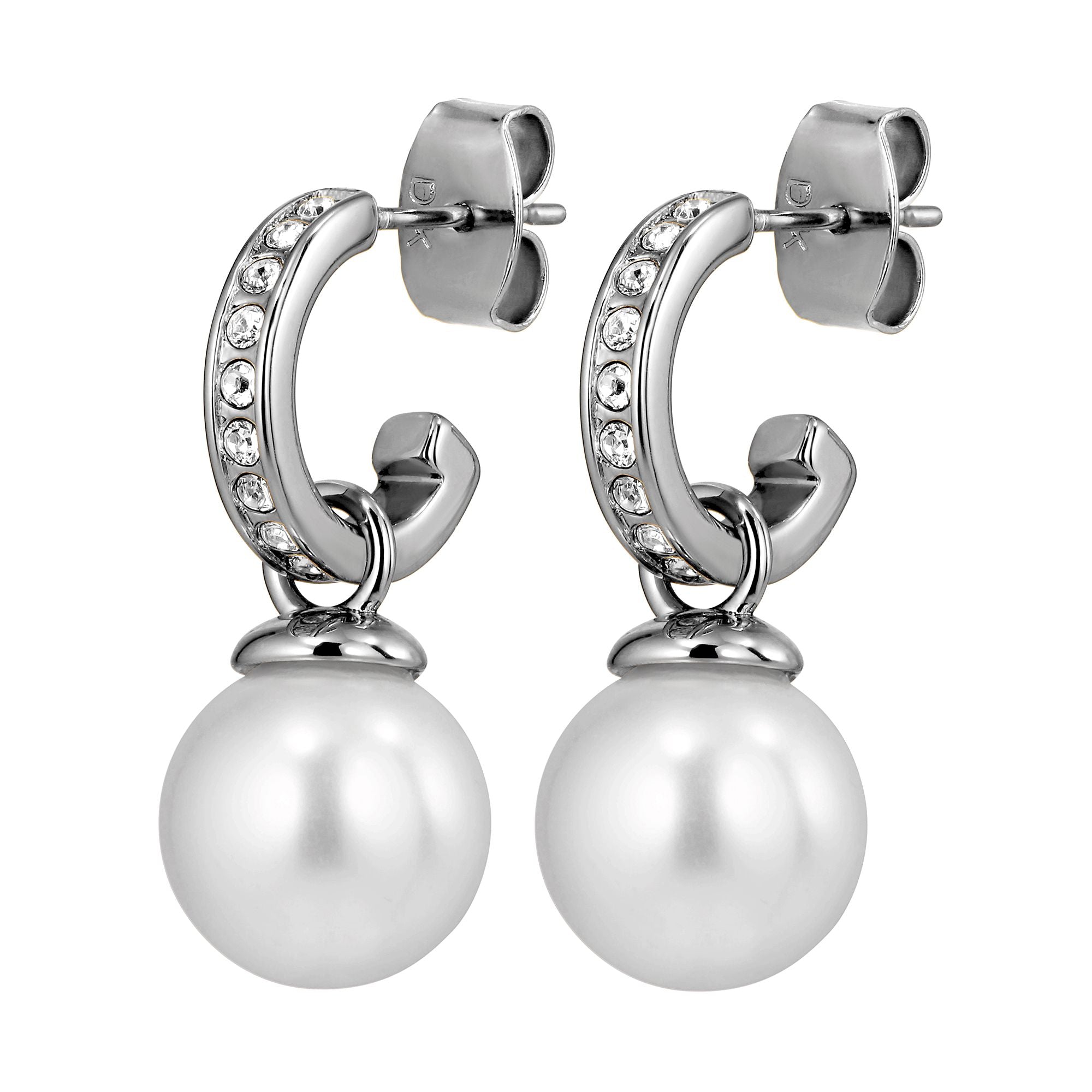 Liora Silver Stud Earrings – White Crystal