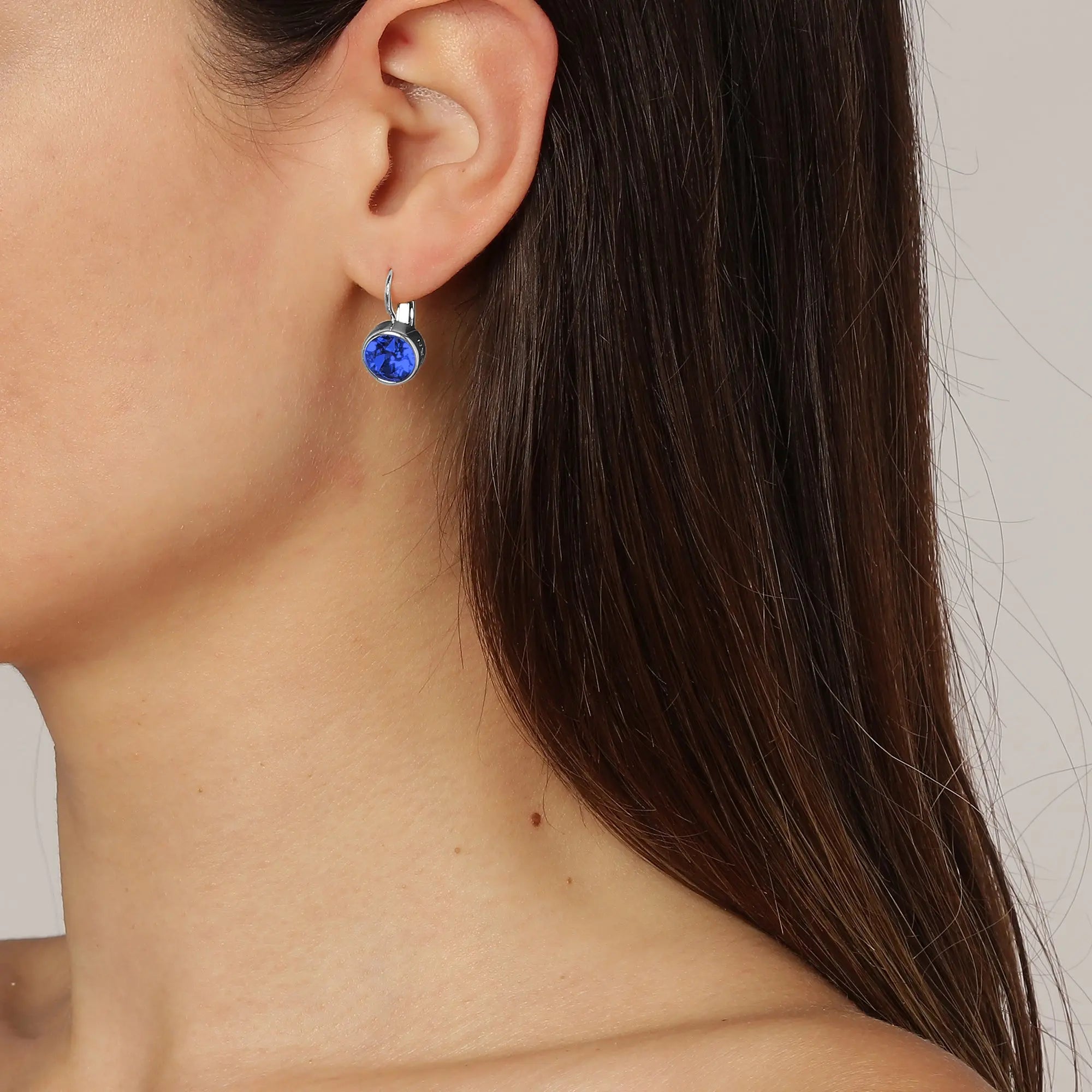 Louise Shiny Silver Earrings - Sapphire Dyrberg/Kern NZ