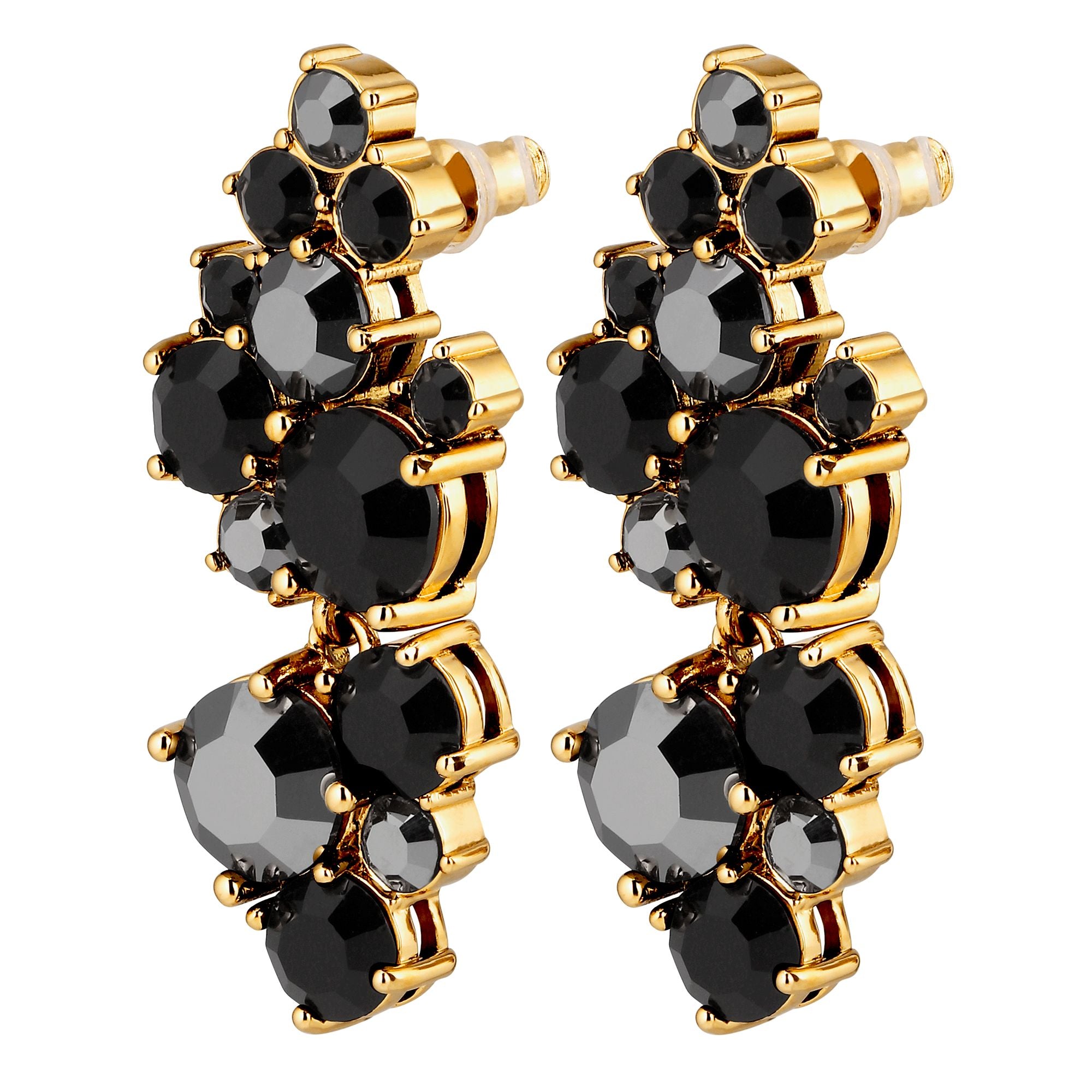 Marigold Gold Statement Earrings – Black Mix