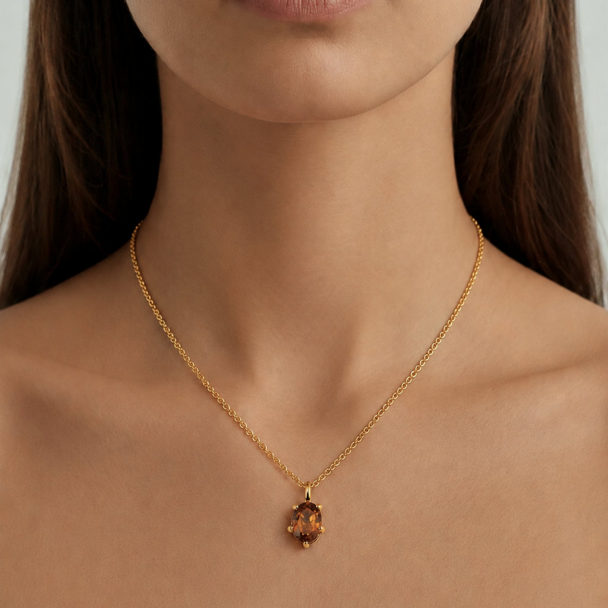 Orb Gold Necklace – Brown