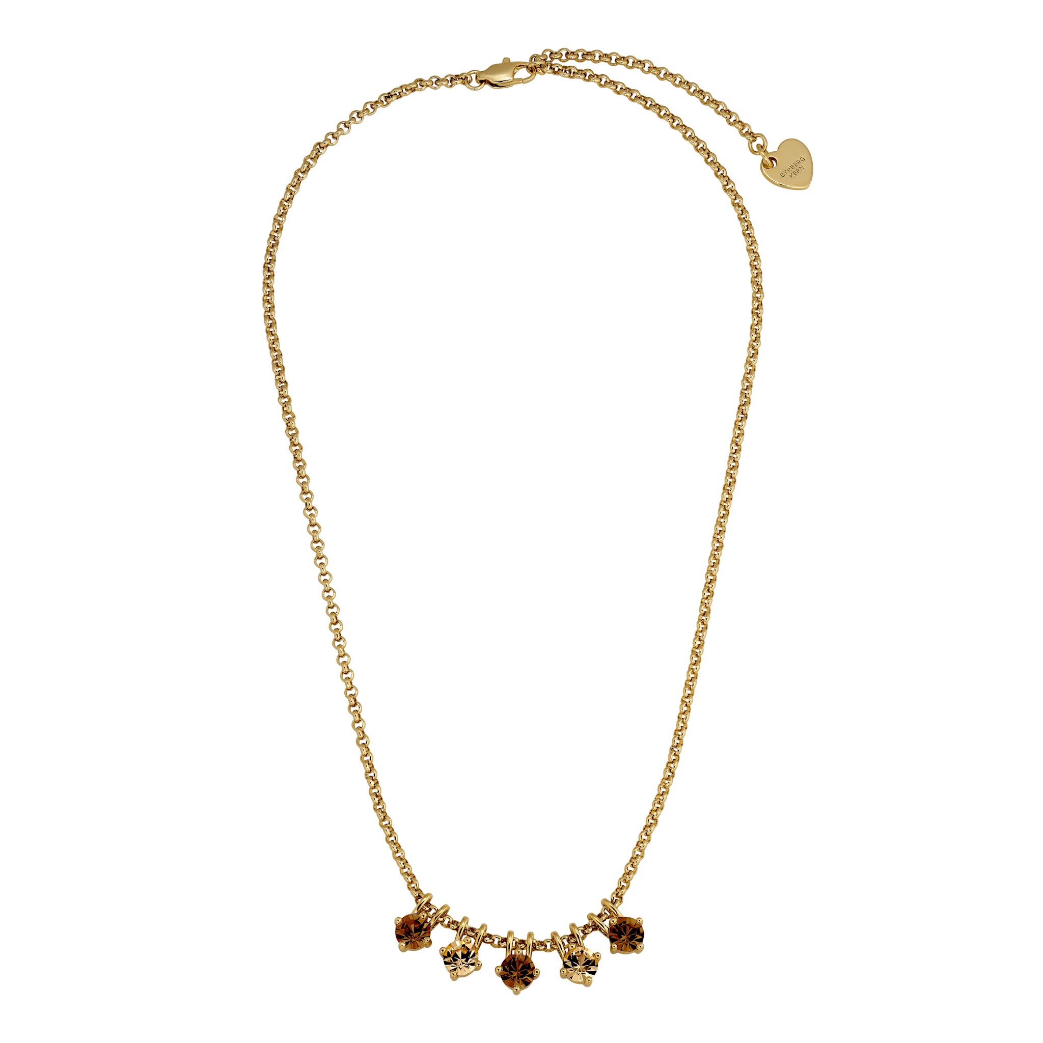 Phila Gold Pendant Necklace – Brown Mix