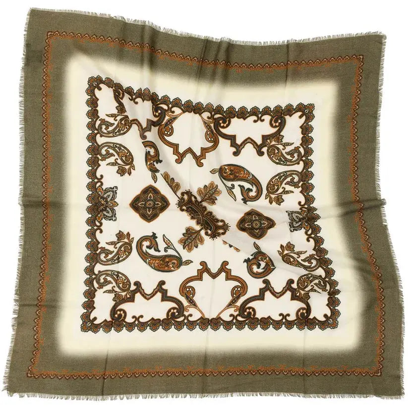 Paisley pattern wool scarf