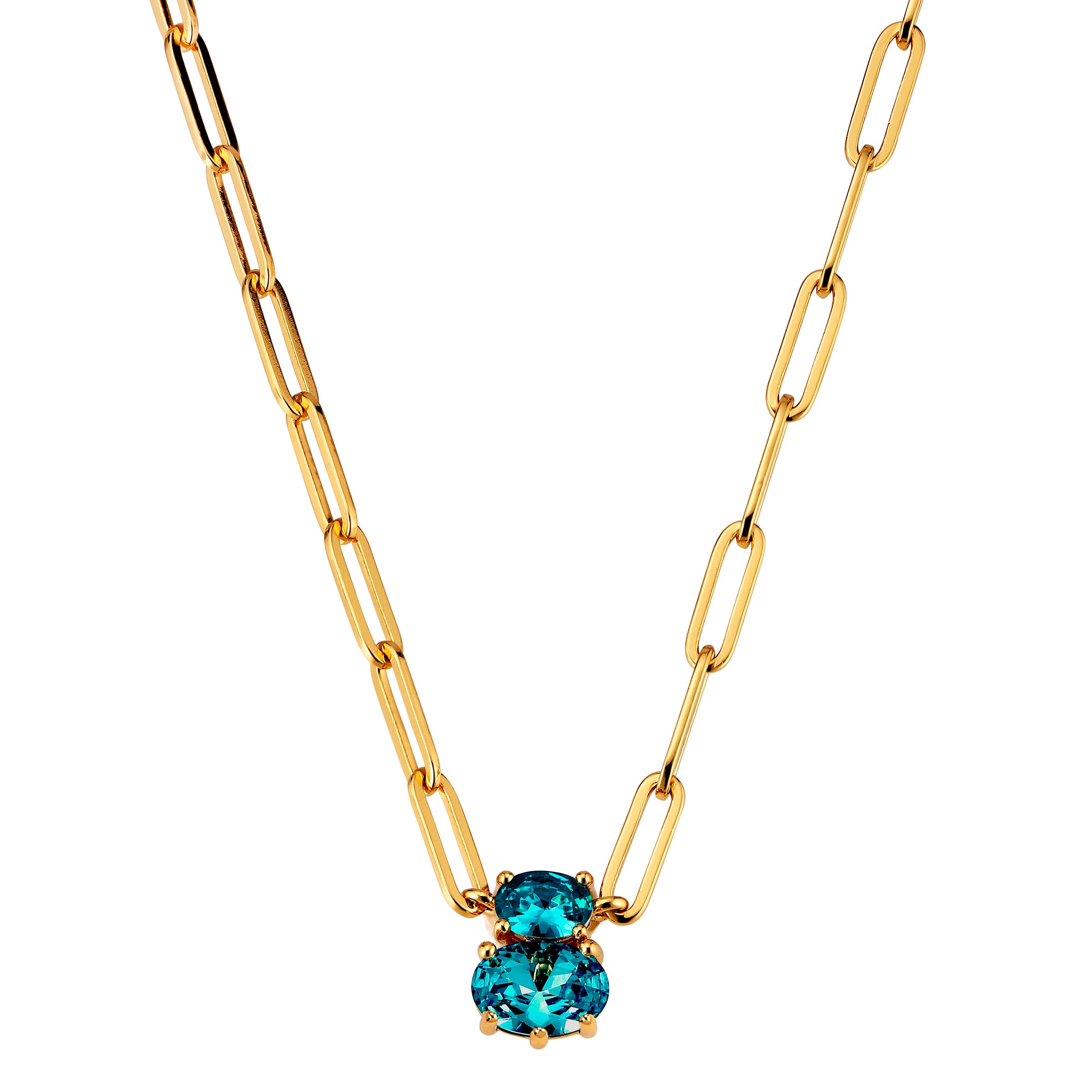 Serafine Gold Necklace – Petrol