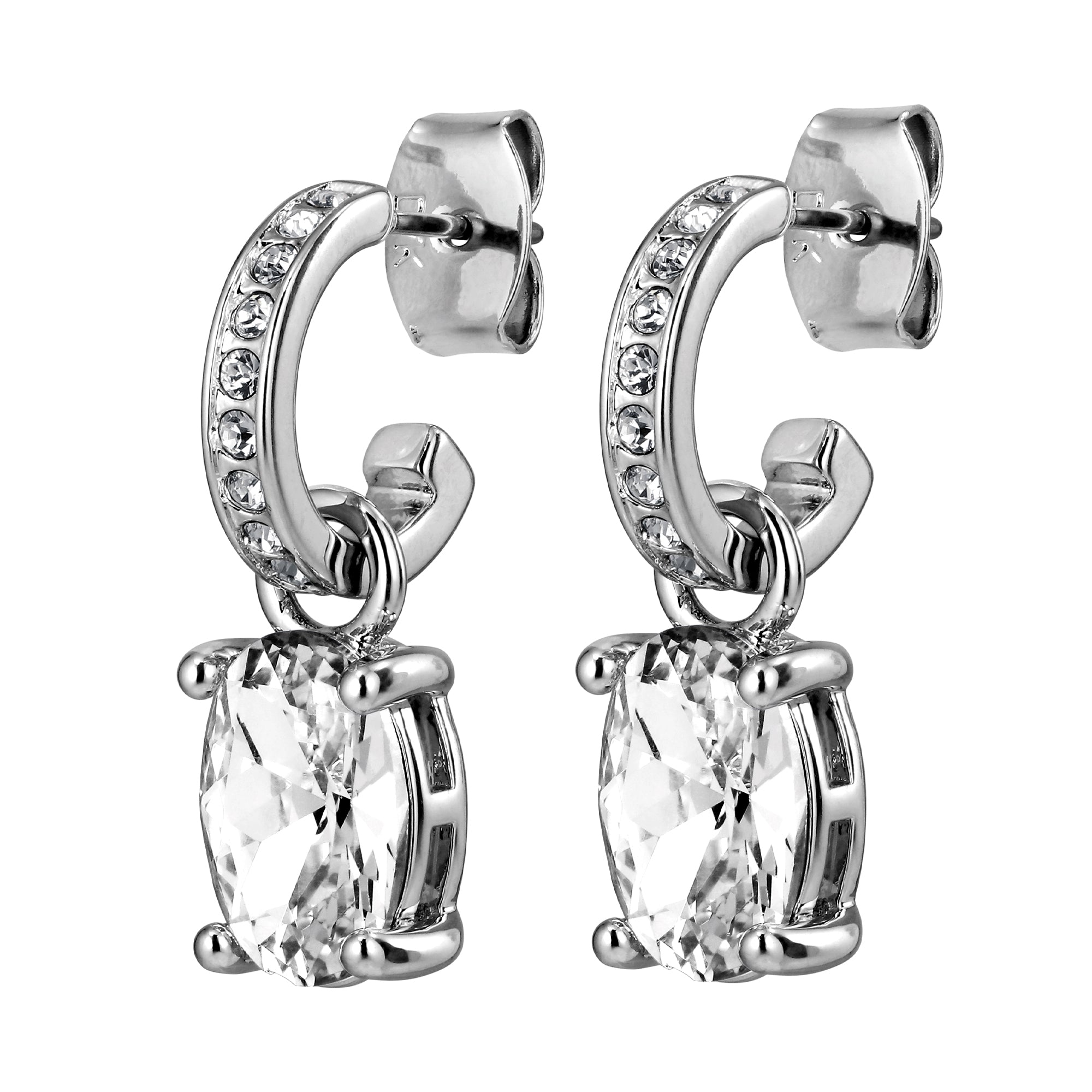 Solene Silver Stud Earrings – Crystal