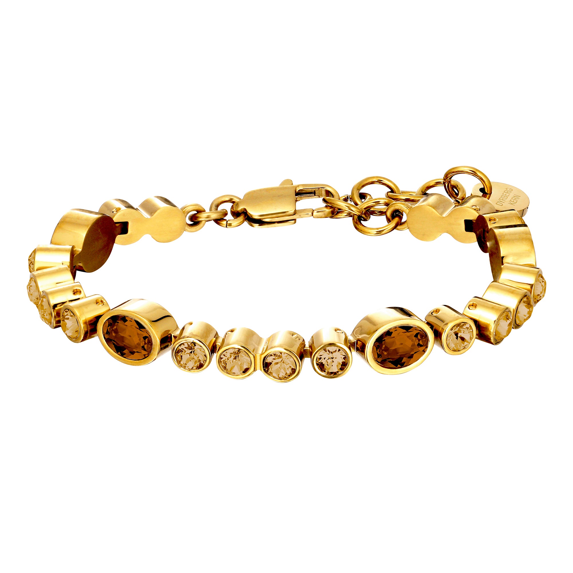 Sophia Gold Tennis Bracelet – Brown / Golden