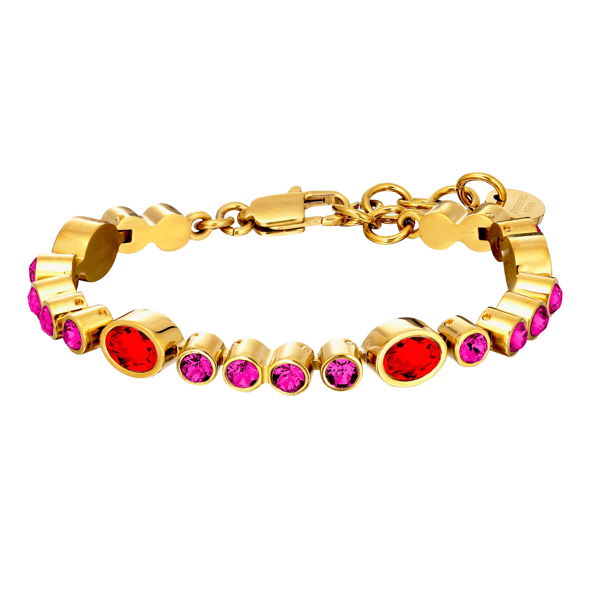 Sophia Gold Tennis Bracelet – Red Mix