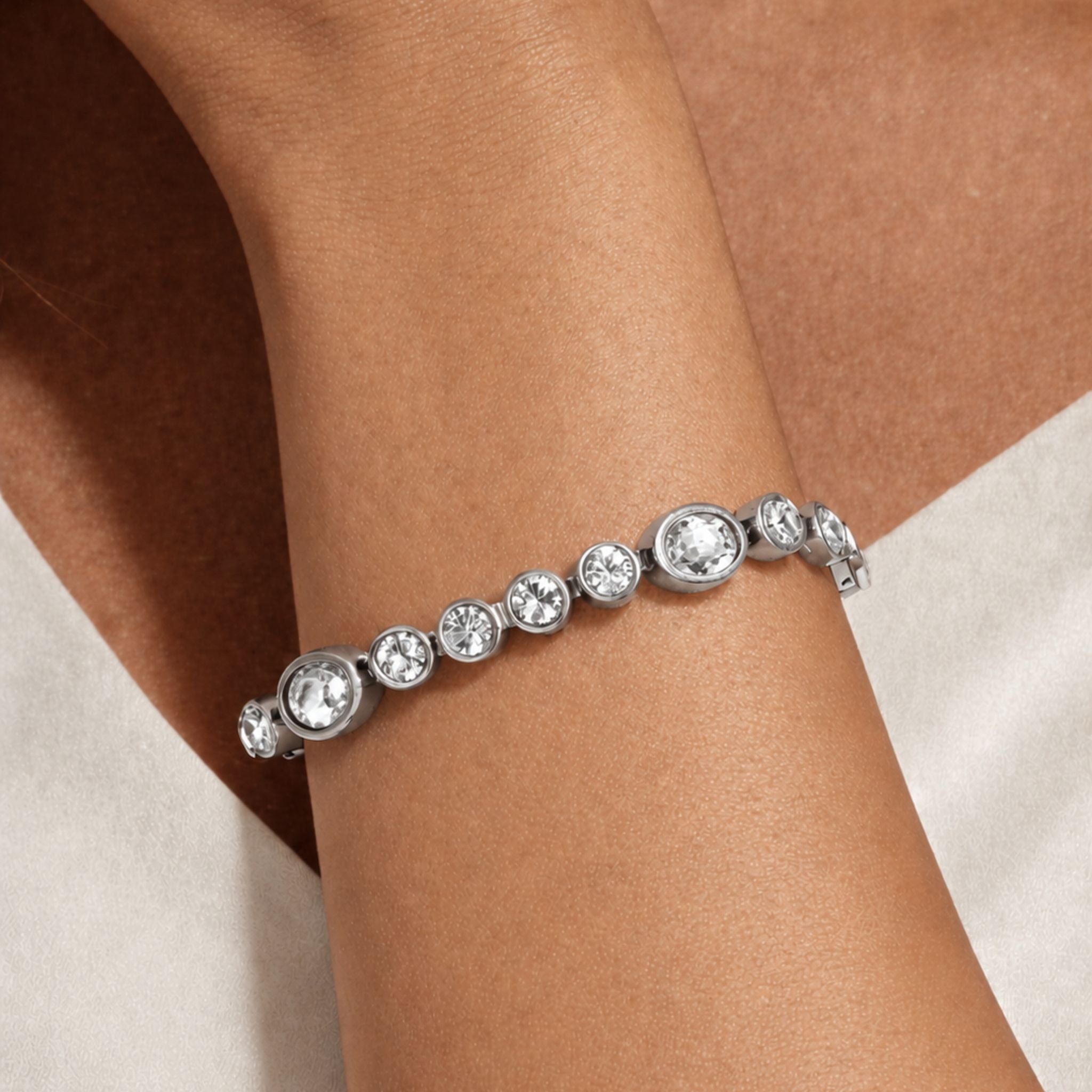Sophia Silver Tennis Bracelet – Crystal