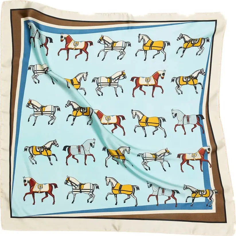 Scarf with horse motif