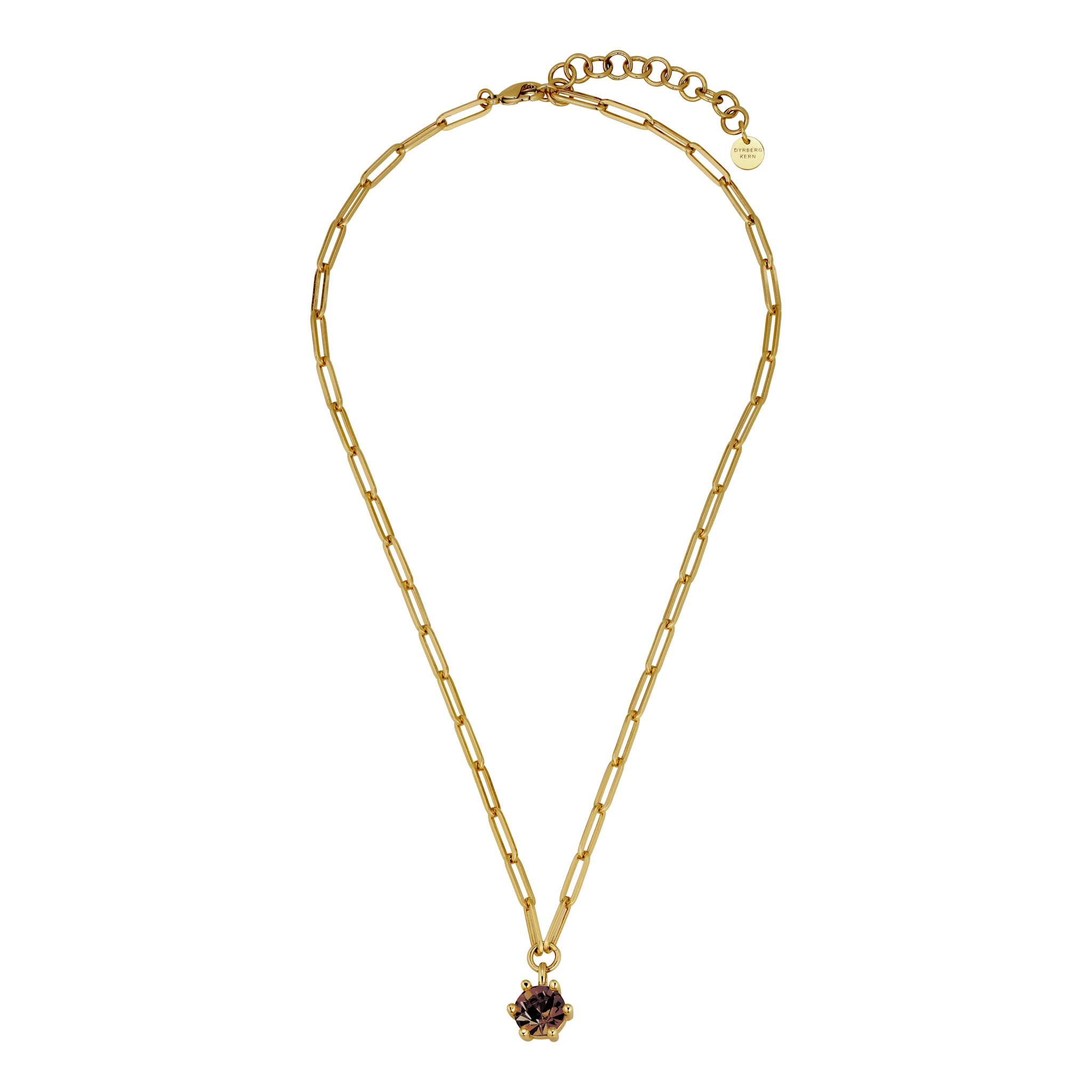 Tessa Gold Pendant Necklace – Brown
