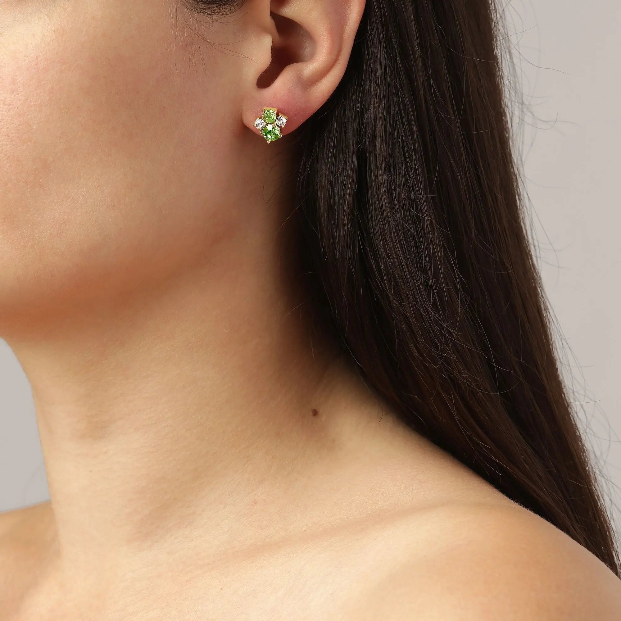 Billis Gold Earrings - Light Green - Dyrberg/Kern NZ