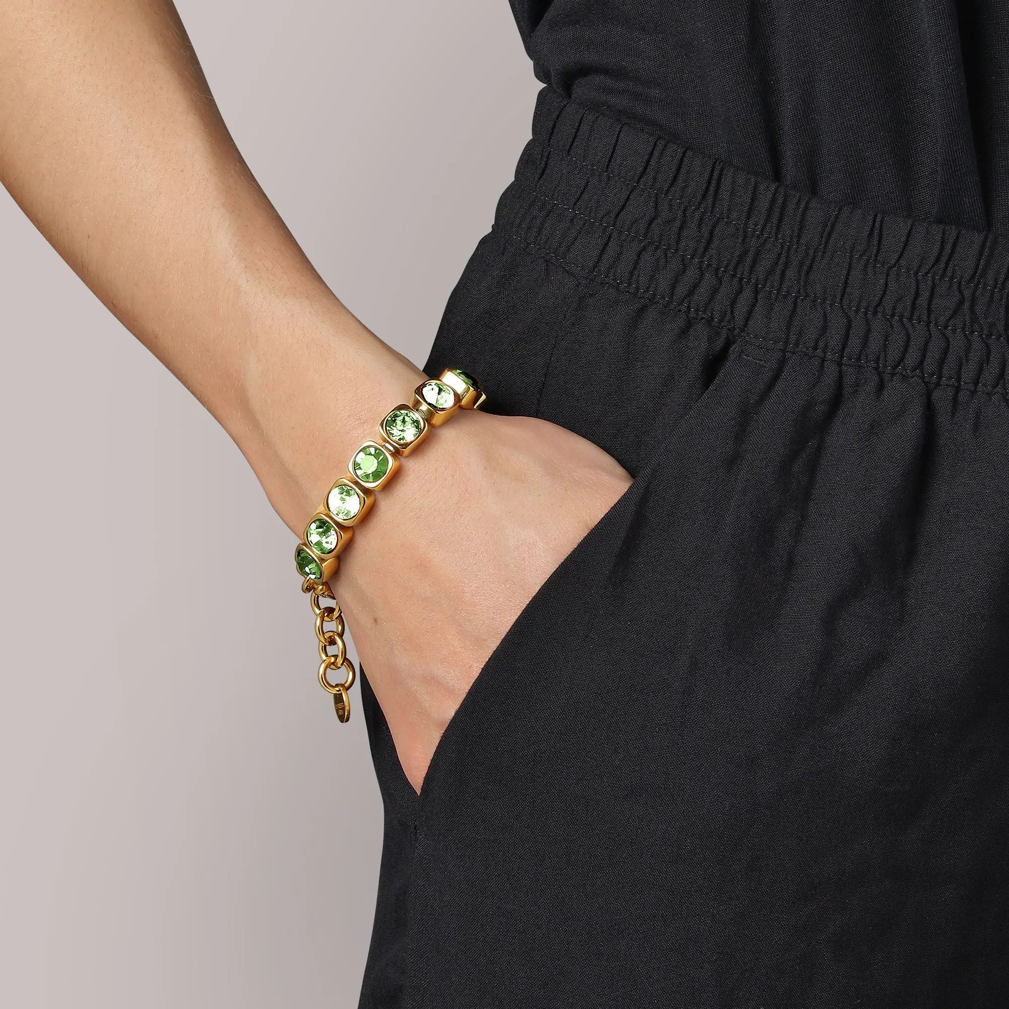 Conian Gold Bracelet - Light Green - Dyrberg/Kern NZ