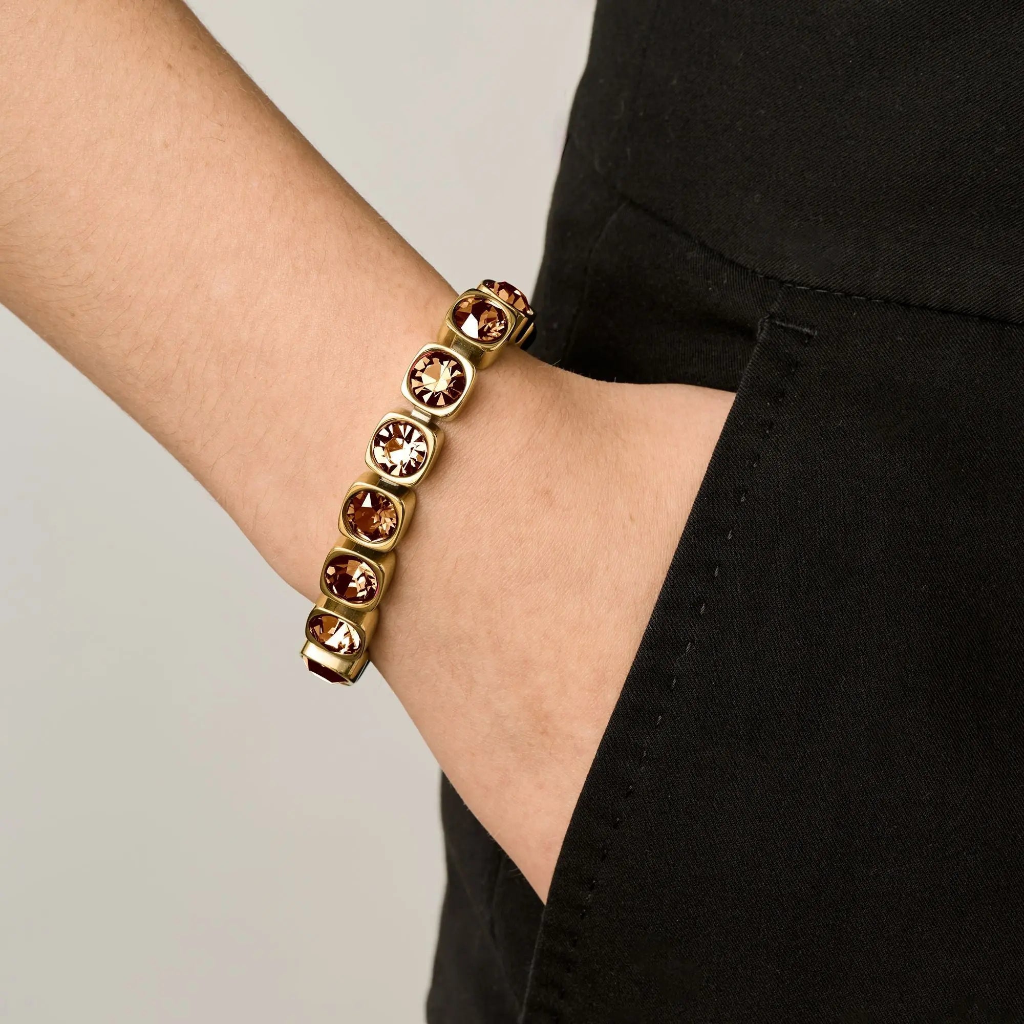 Conian Gold Tennis Bracelet - Brown - Dyrberg/Kern NZ