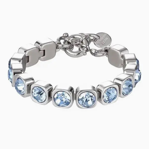 Conian Shiny Silver Tennis Bracelet - Light Blue Dyrberg/Kern NZ