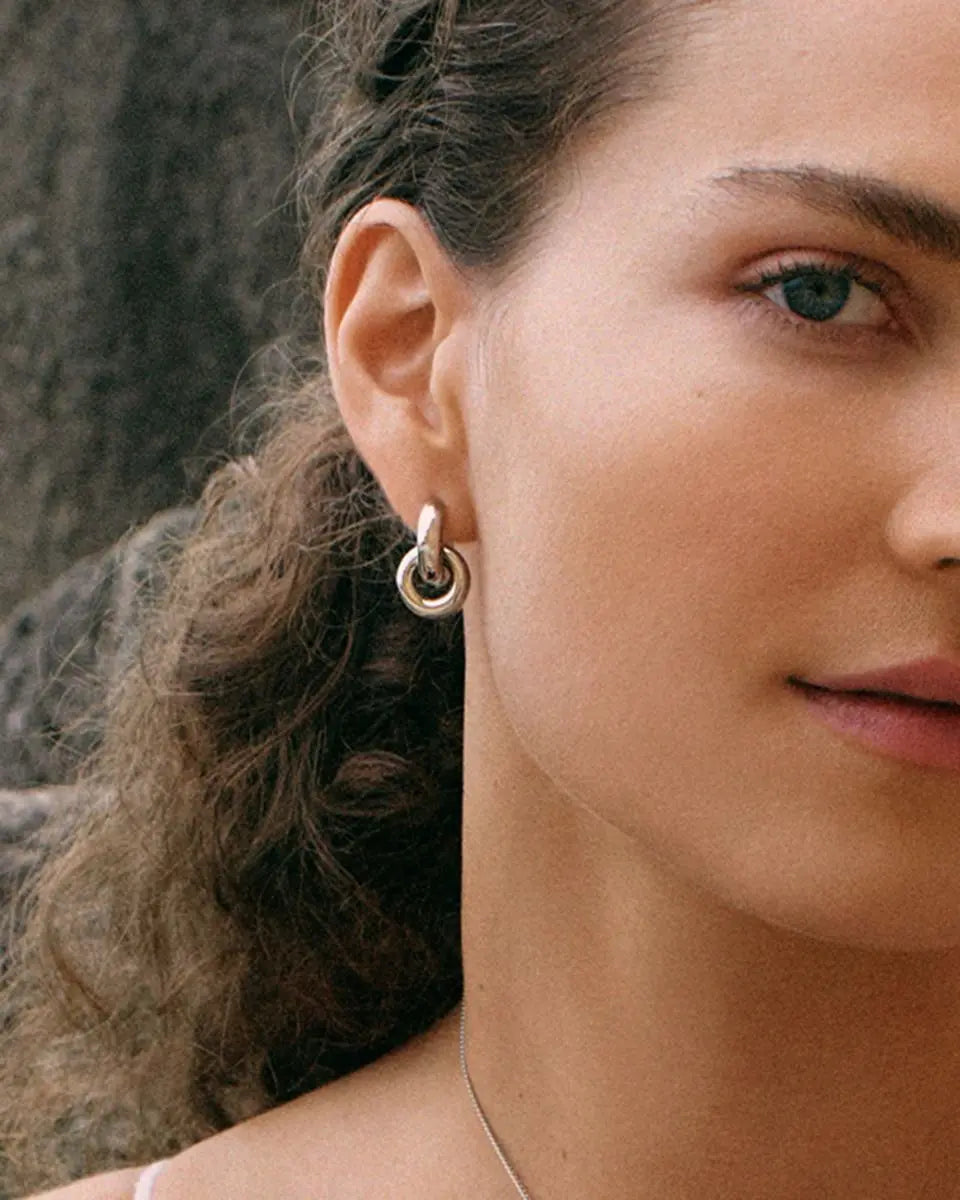 Chunky Eternal Earrings Silver Edblad