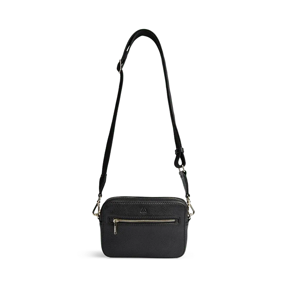 Elea Crossbody Bag, Grain, Black w/Gold - Dyrberg/Kern NZ