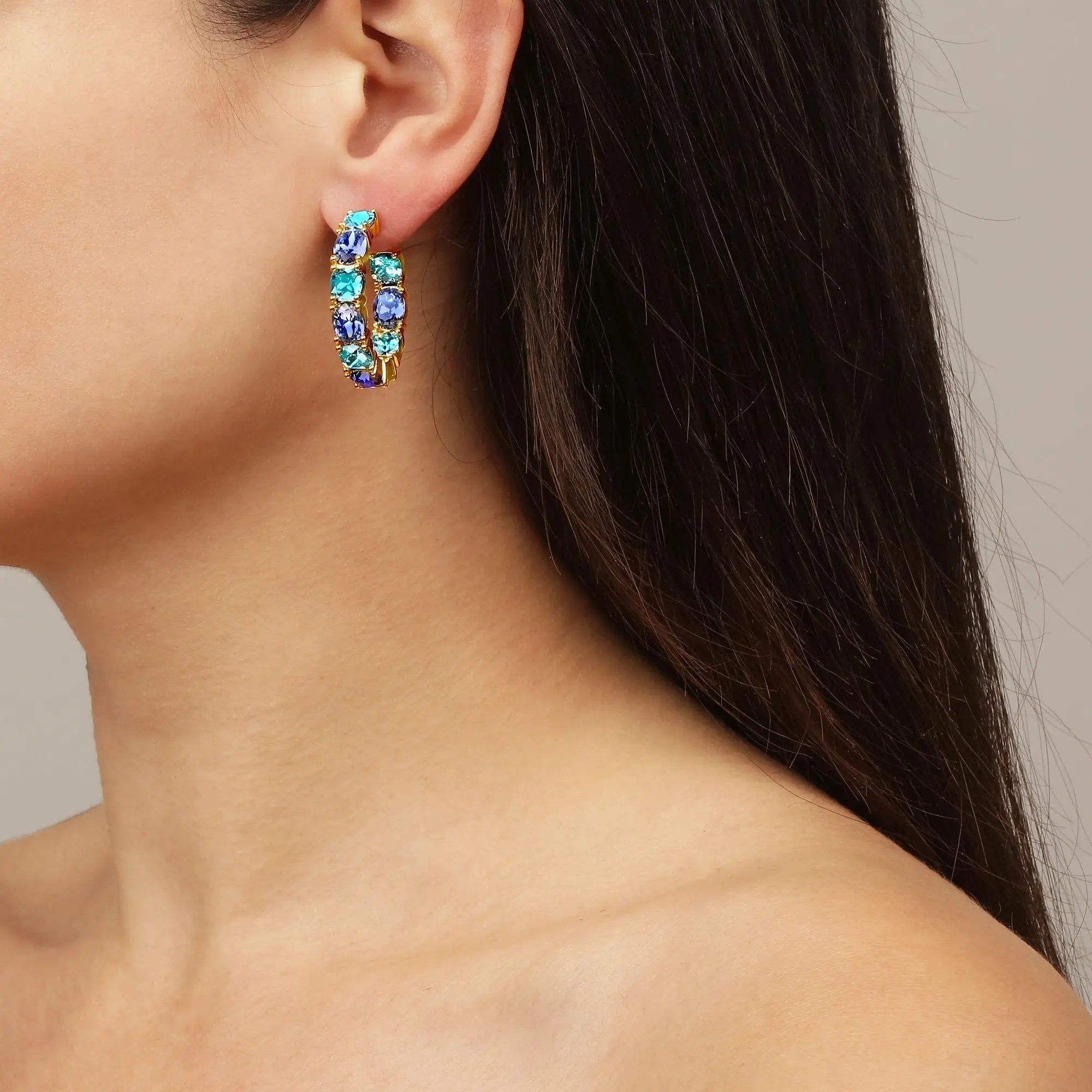 Gretia Gold Earrings - Emerald Green - Dyrberg/Kern NZ