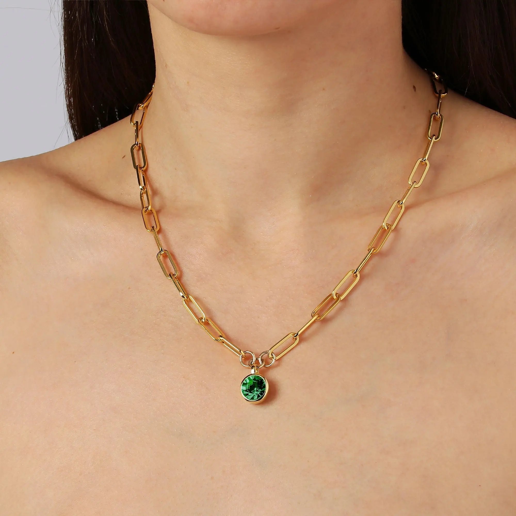 Lisanna Gold Necklace - Emerald Green - Dyrberg/Kern NZ