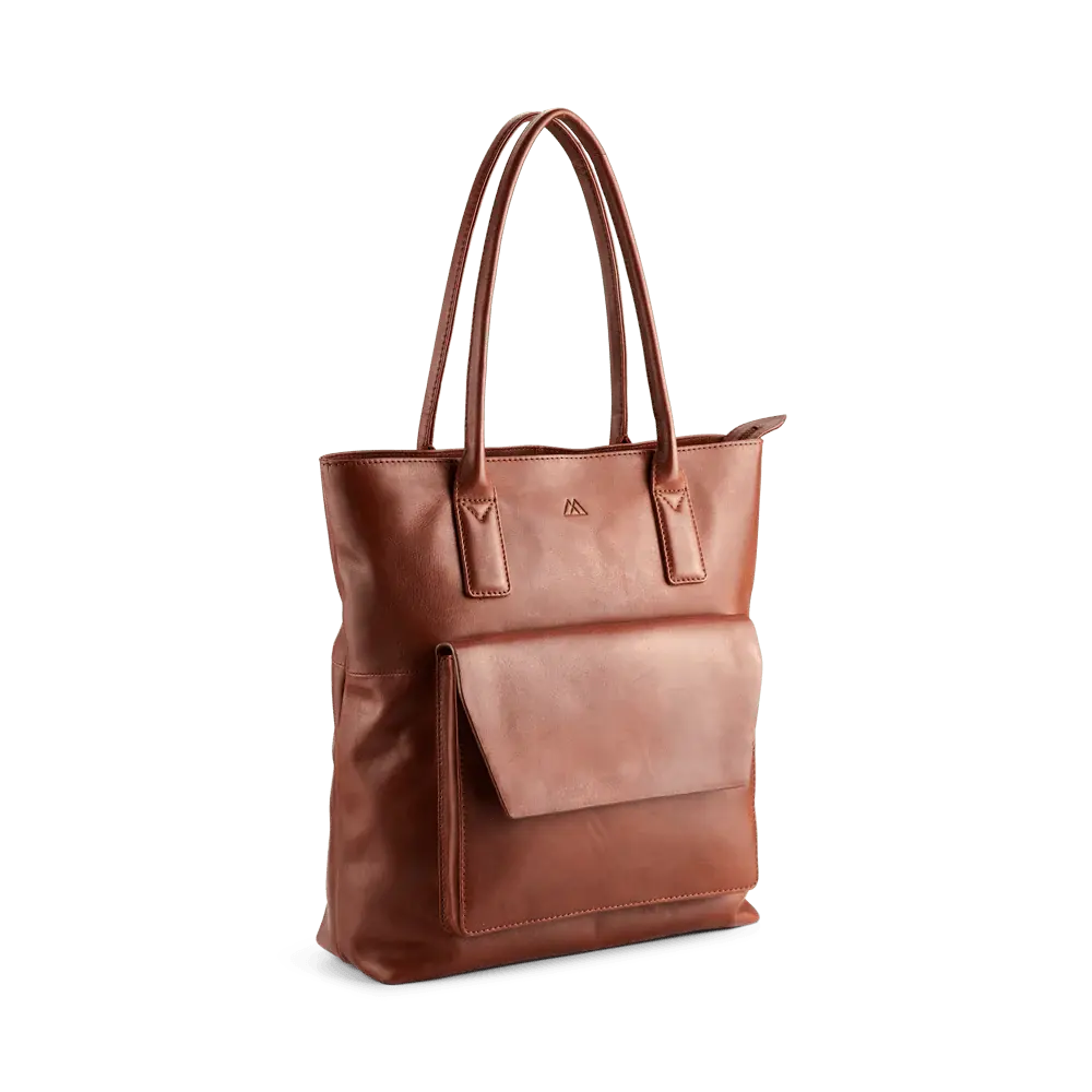 Large Chestnut Coloured Leather Workbag