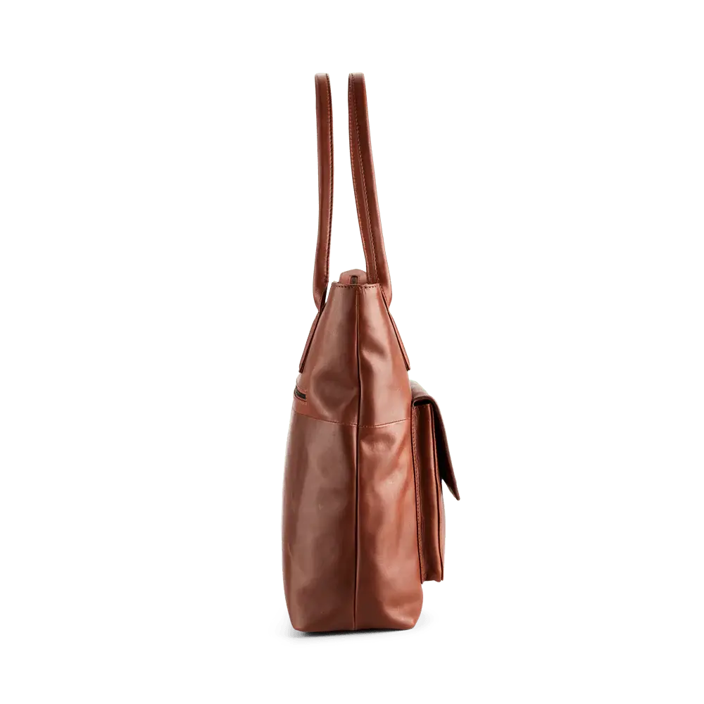 Large Chestnut Coloured Leather Workbag