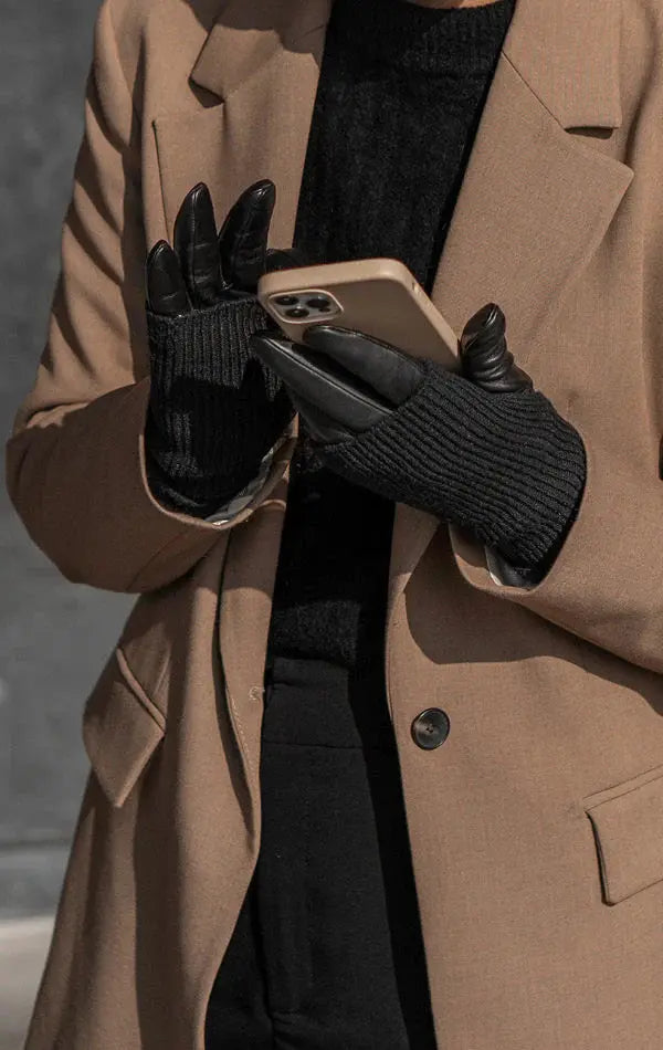 Helly Glove, Cognac with Burgundy Markberg