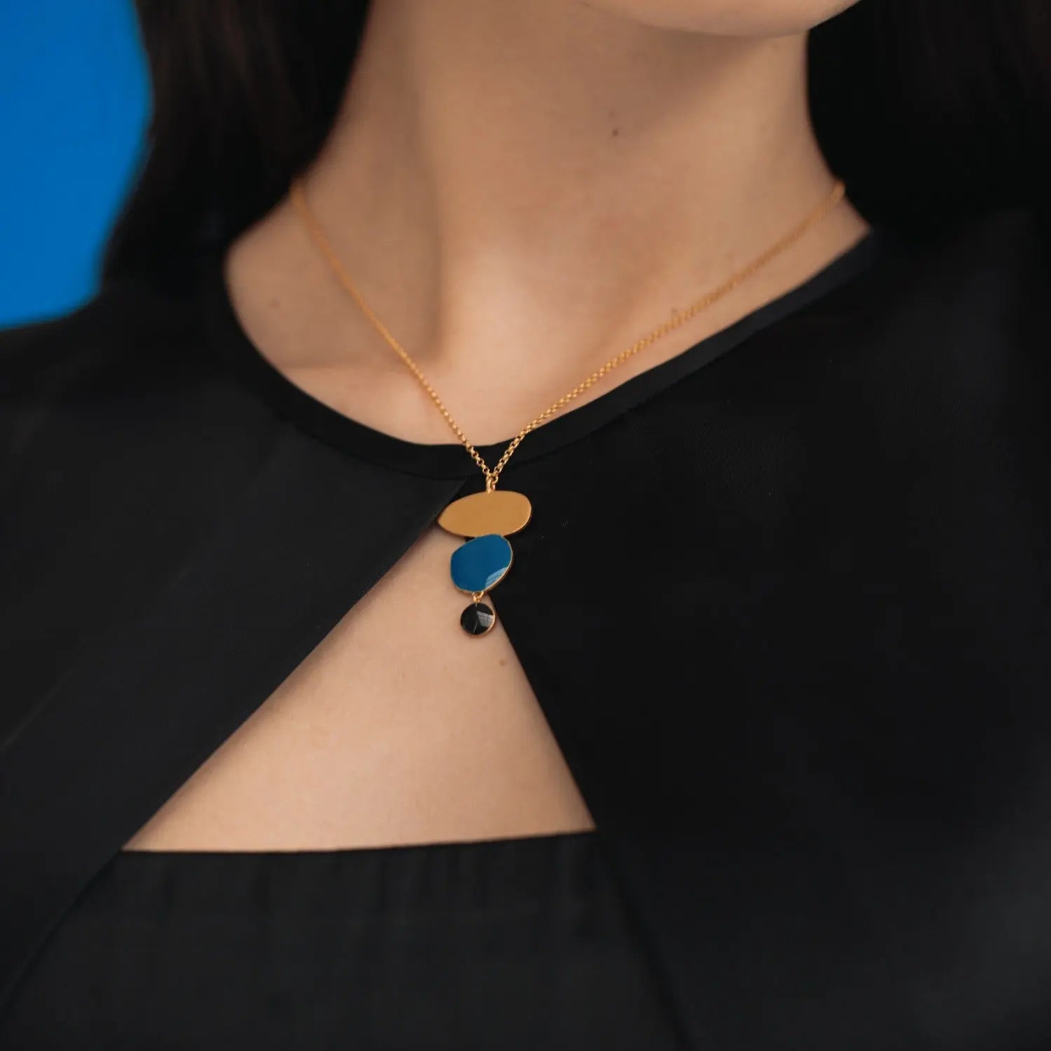 Miro Gold Necklace Triple Drop Pendant - Dyrberg/Kern NZ