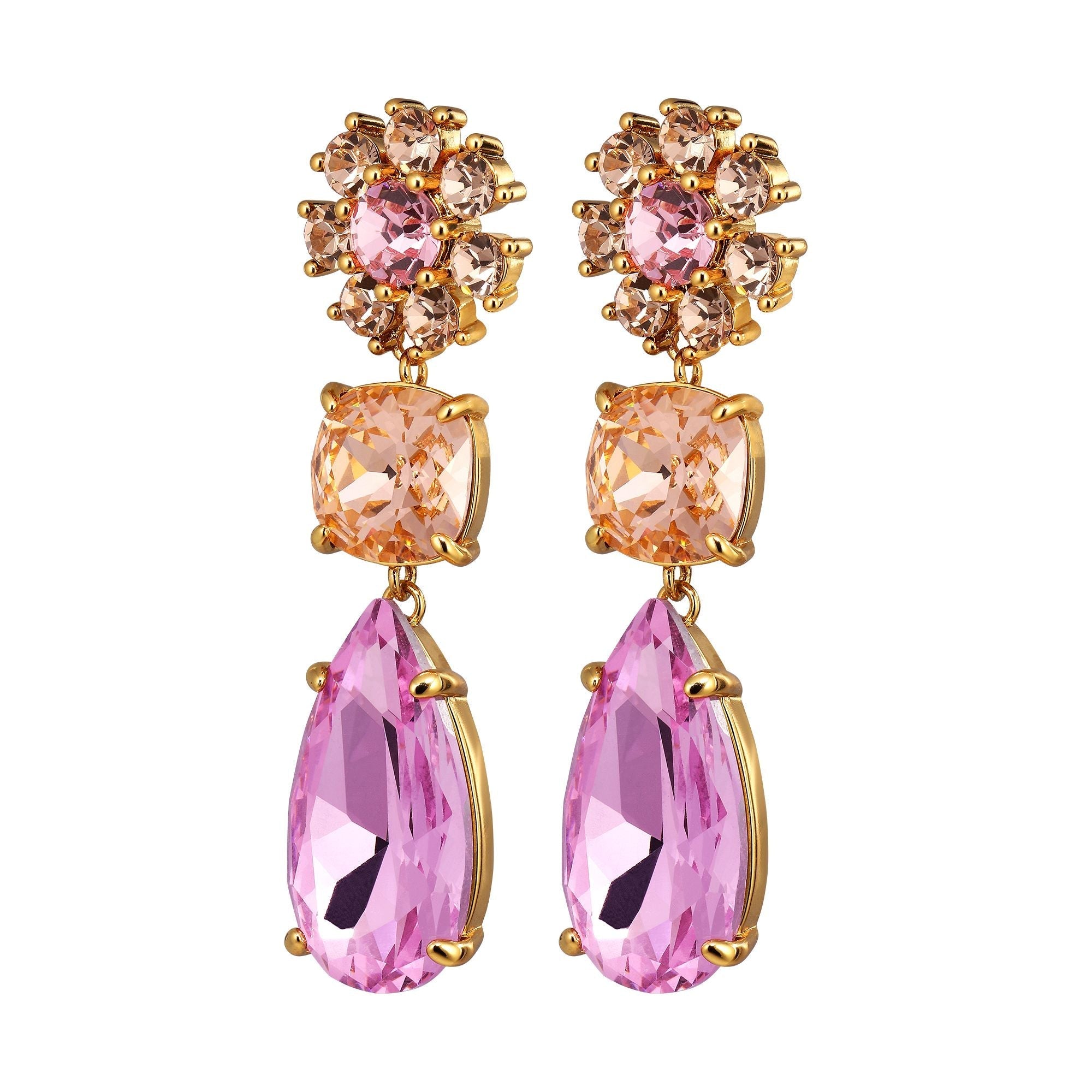 Misia Gold Earrings - Rose / Peach - Dyrberg/Kern NZ