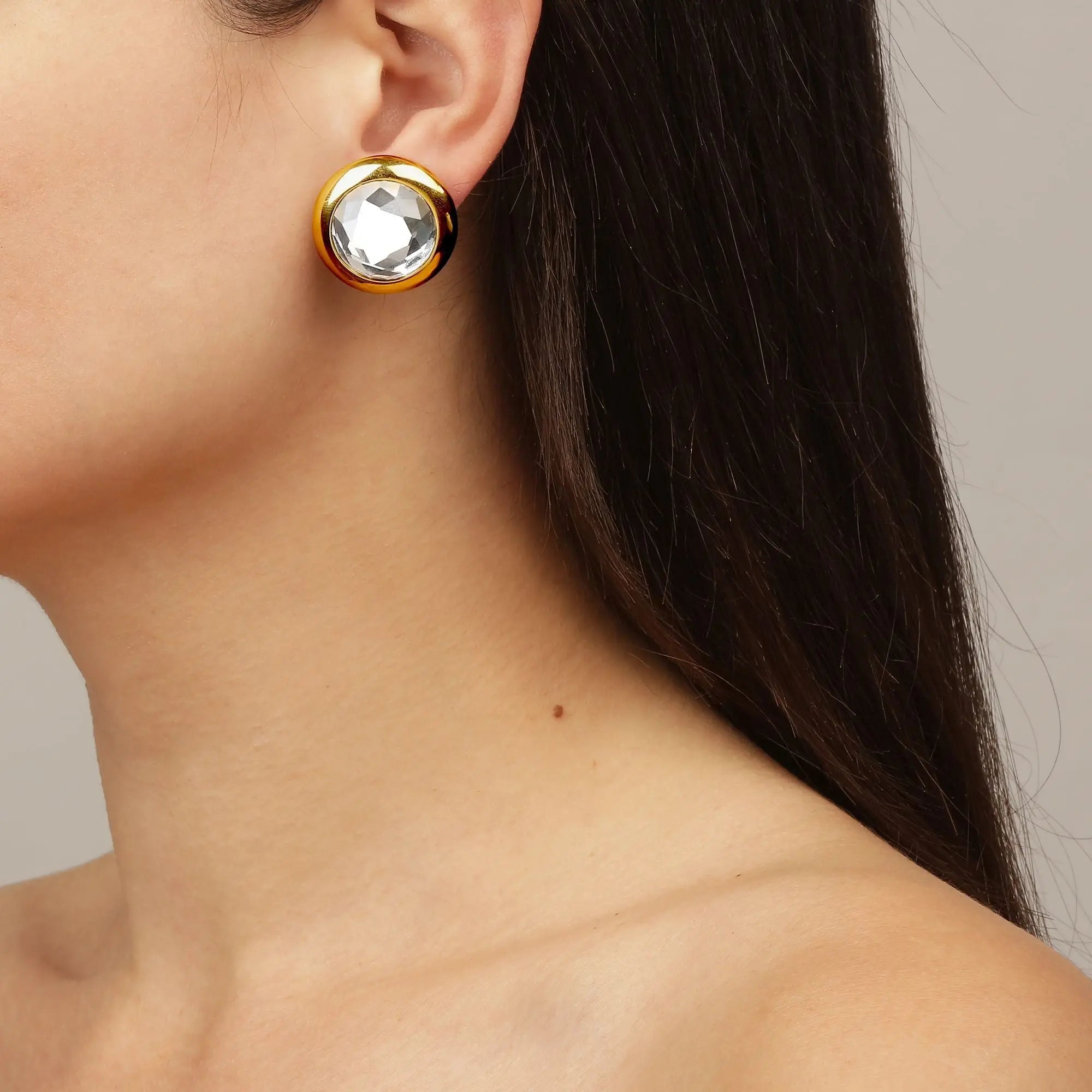 Rivoli Gold Earrings - Crystal - Dyrberg/Kern NZ