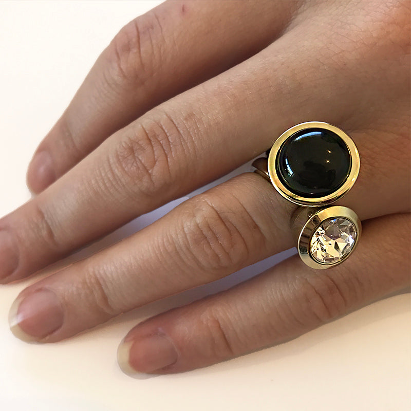 Sence Gold Ring Topper – Black
