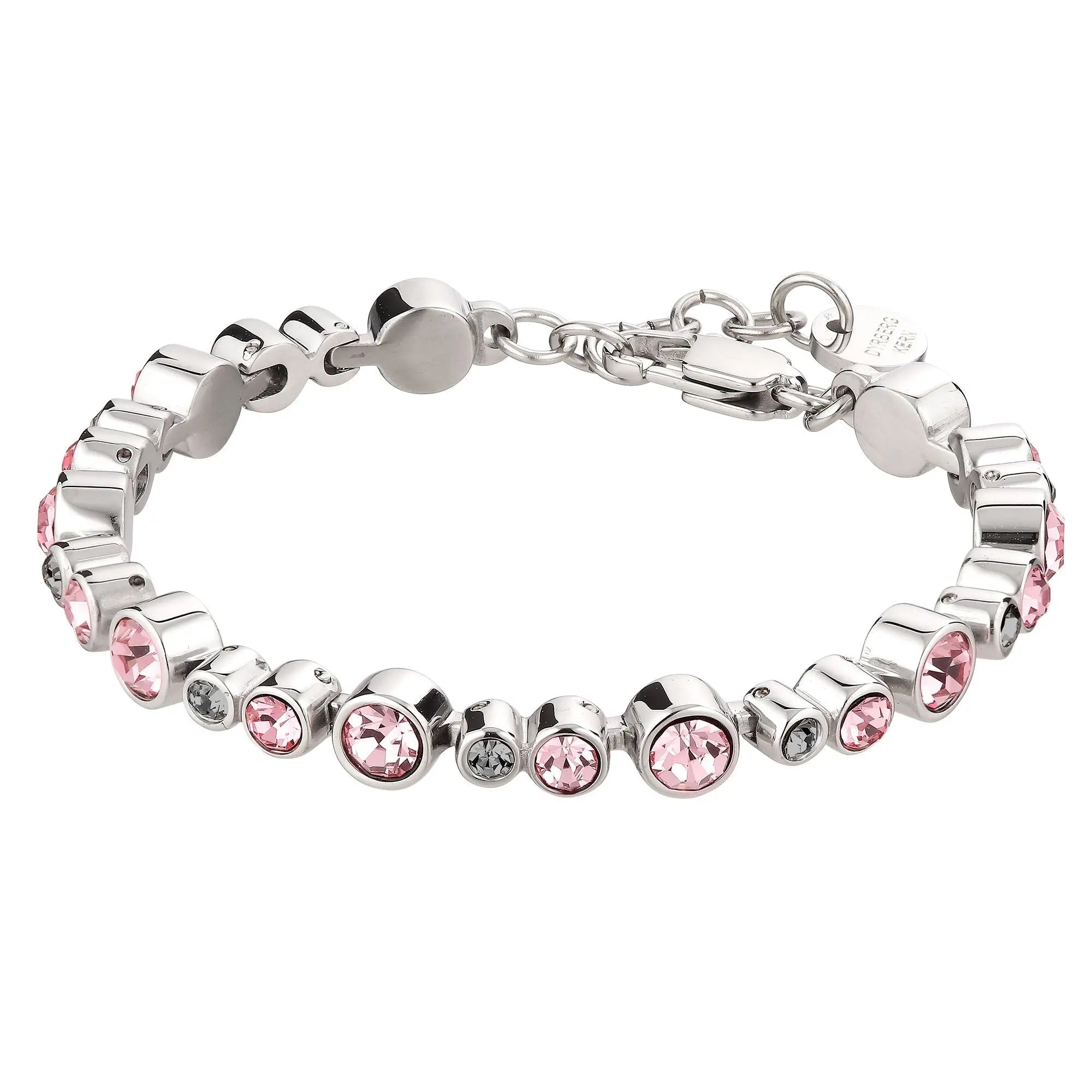 Teresia Shiny Silver Tennis Bracelet - Vintage Rose /Grey - Dyrberg/Kern NZ