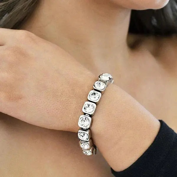 Conian Shiny Silver Tennis Bracelet - Dyrberg/Kern NZ