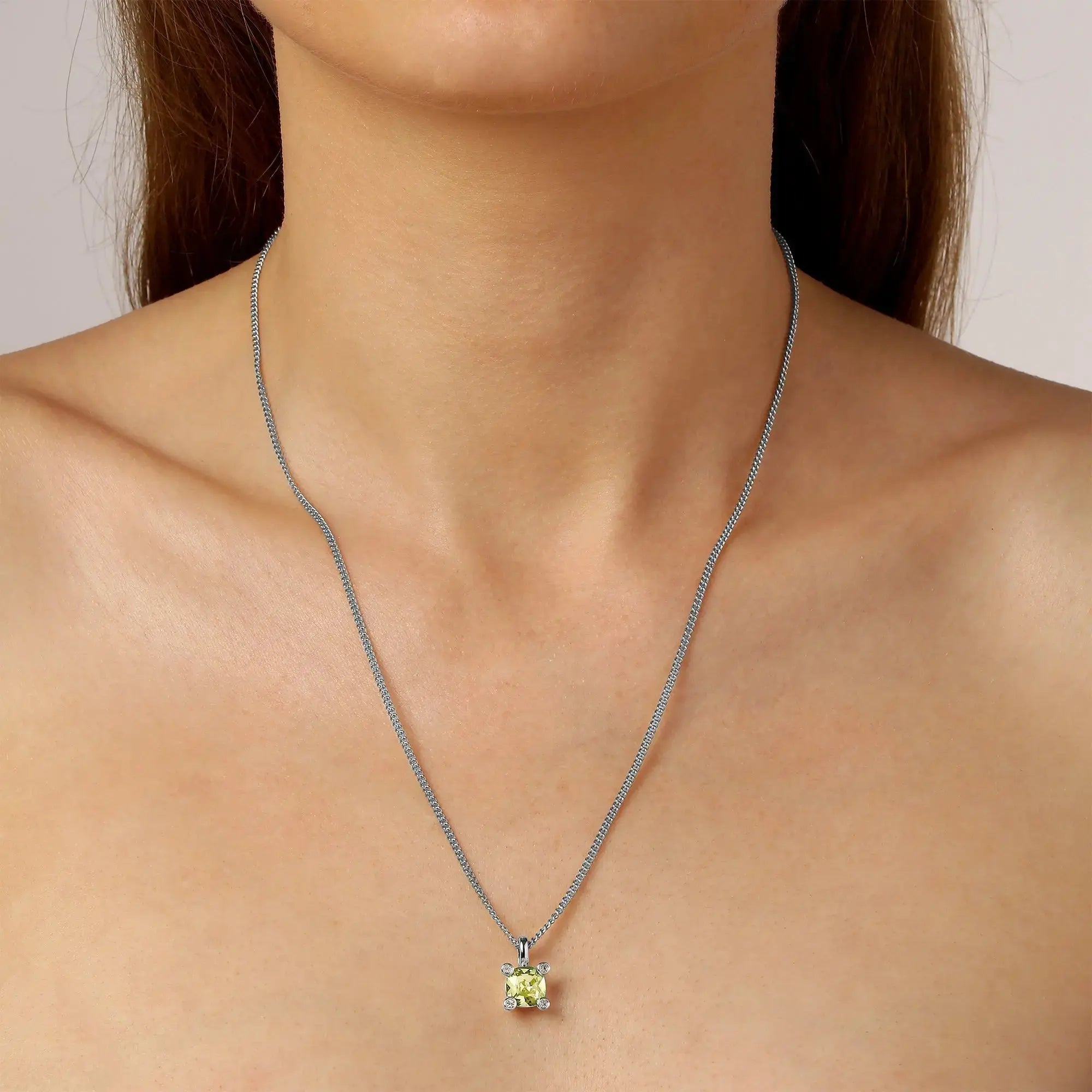 Julia Shiny Silver Necklace - Light Blue - Dyrberg/Kern NZ