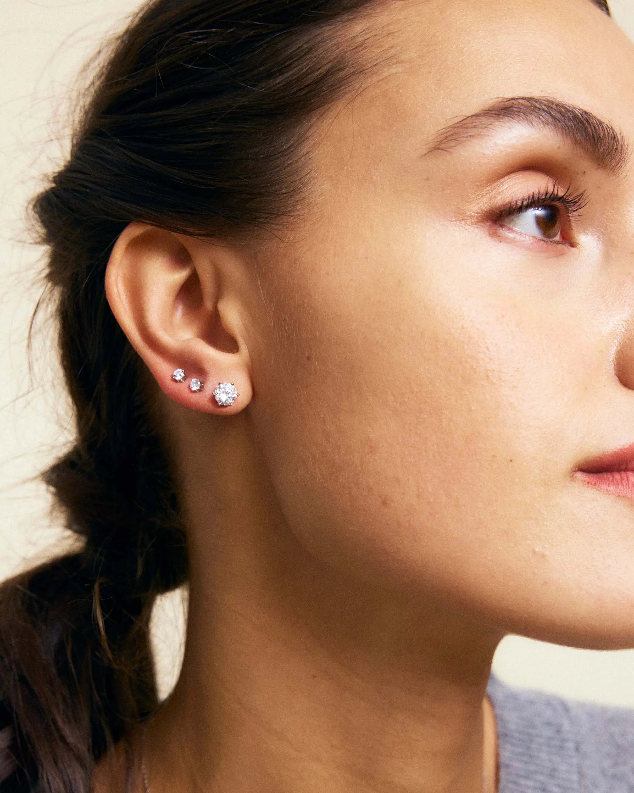 Crown Studs L Silver Edblad