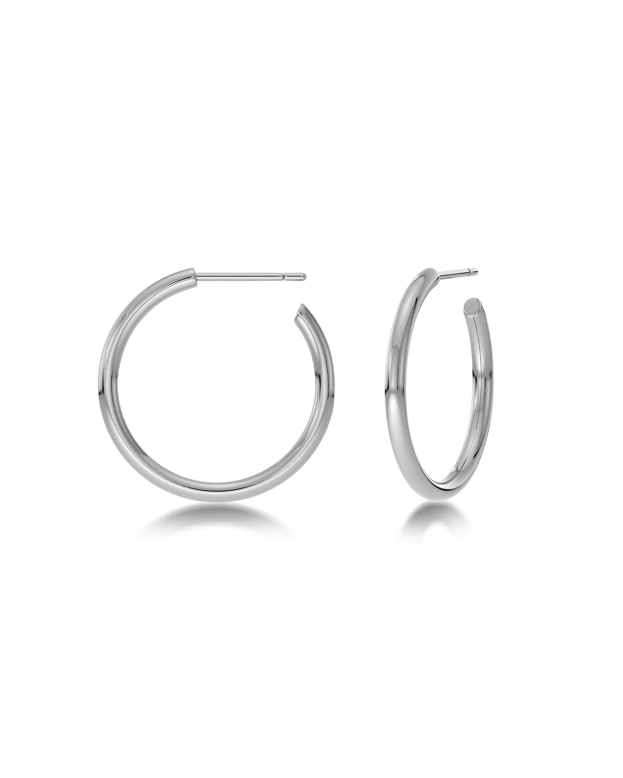Hoops Earrings Silver Medium EdbladNZ
