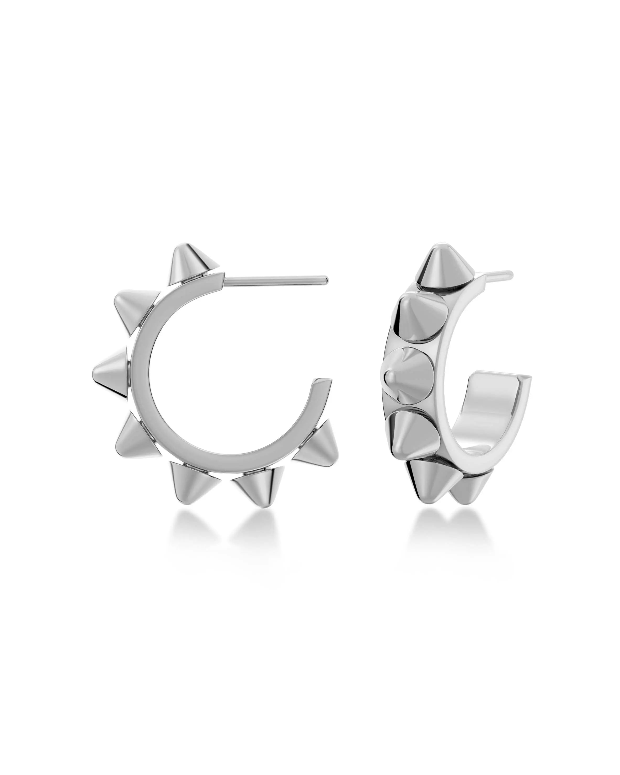 Peak Creole Earrings Small Silver Edblad