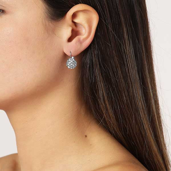 Blost Shiny Silver Earrings, Crystal Ab