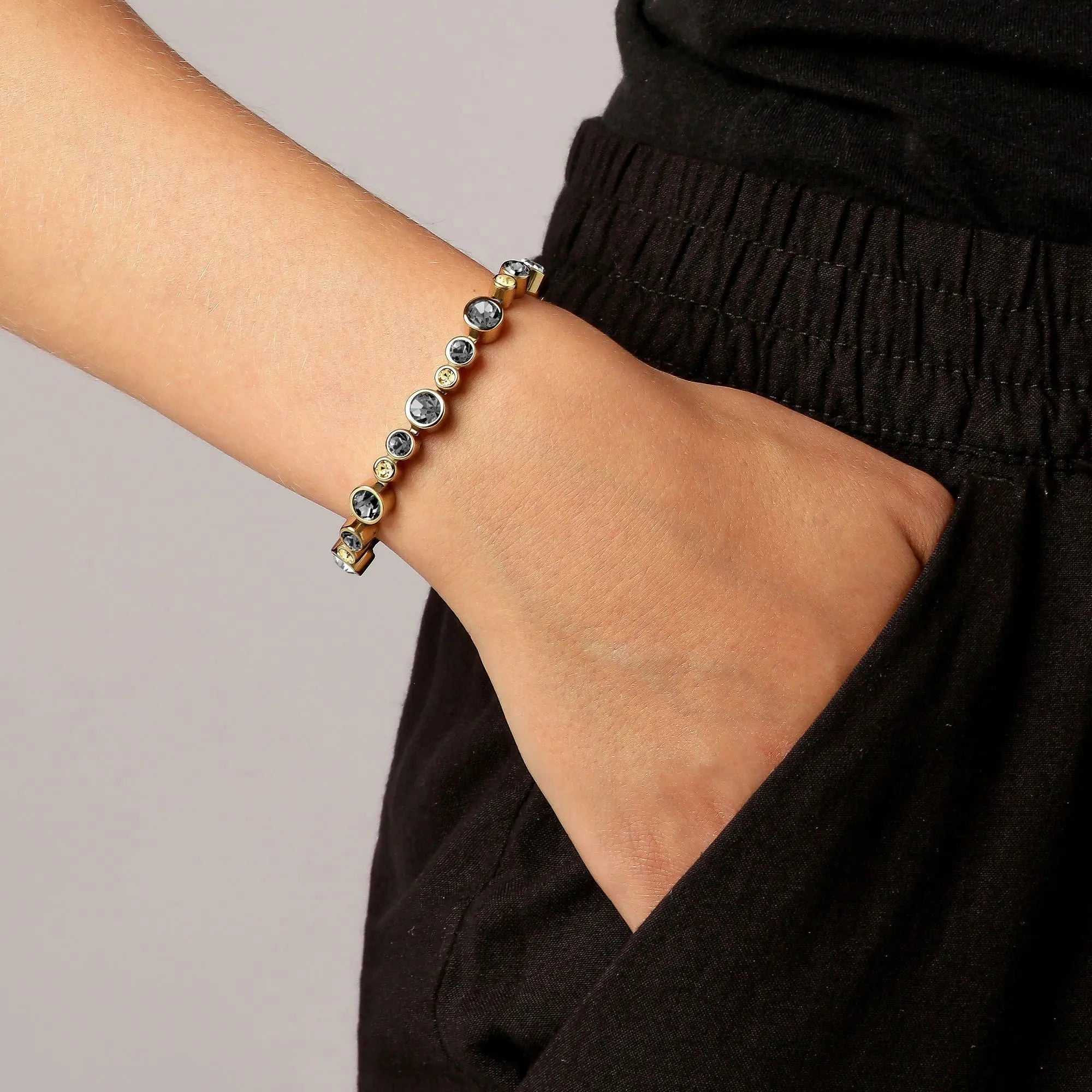Teresia Gold Tennis Bracelet - Grey Mix Dyrberg/Kern NZ