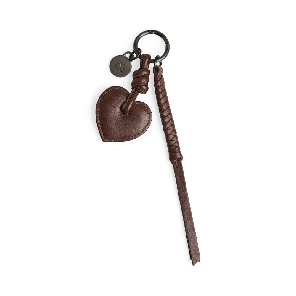 Aiko Heart Charm - Dark Brown