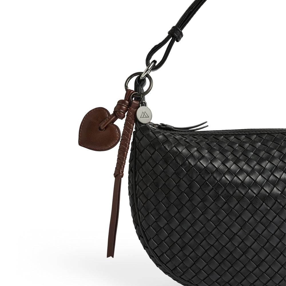 Aiko Heart Charm - Dark Brown