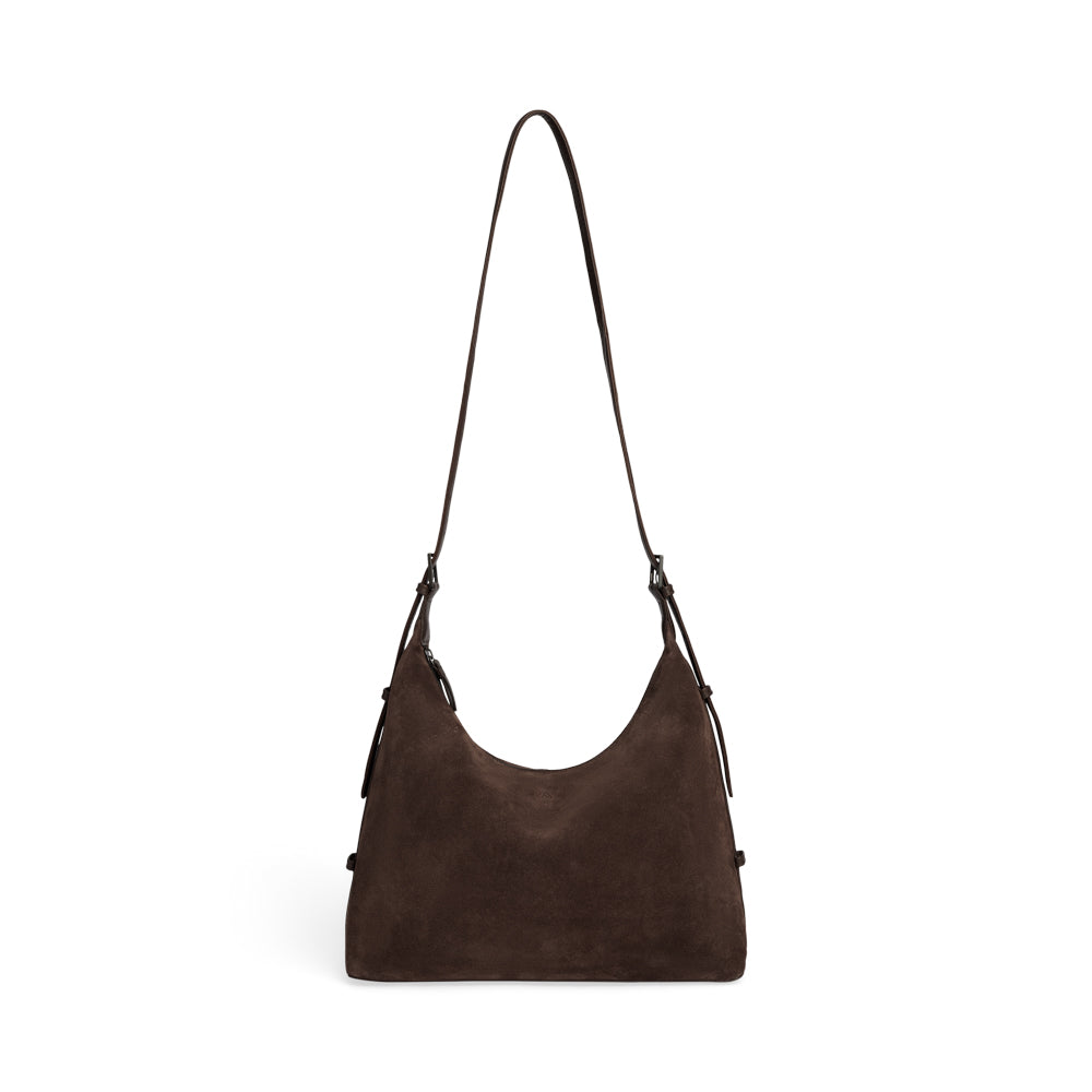 Tribeca Bag, Suede - Dark Brown