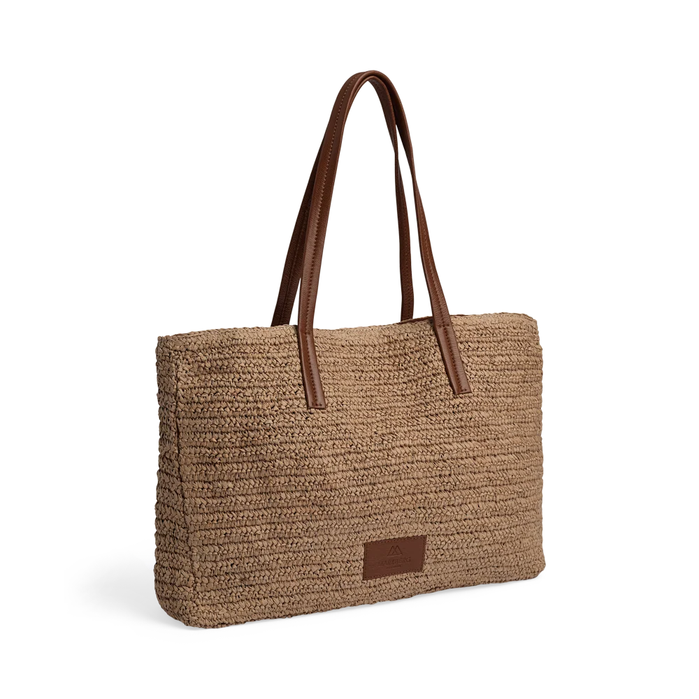 Avani Shopper, Raffa - Natural with Cognac