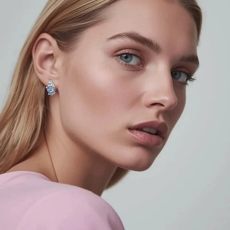 Havoc Shiny Silver Earrings, Light Blue Dyrberg/Kern NZ