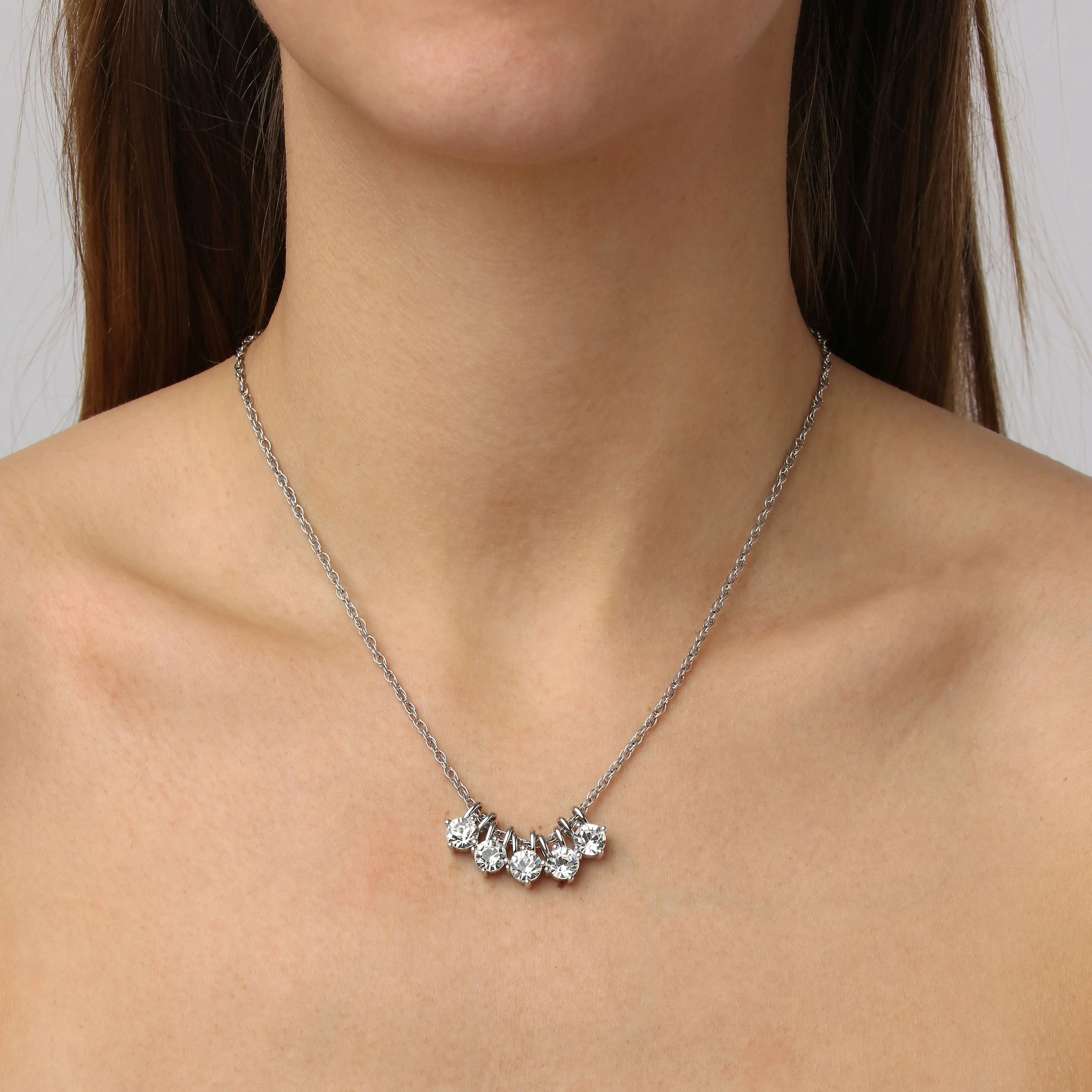 Phila Shiny Silver Necklace, Crystal Dyrberg/Kern NZ