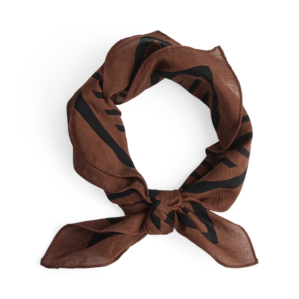 Kyoto Scarf - Stripe, Brown w/Black