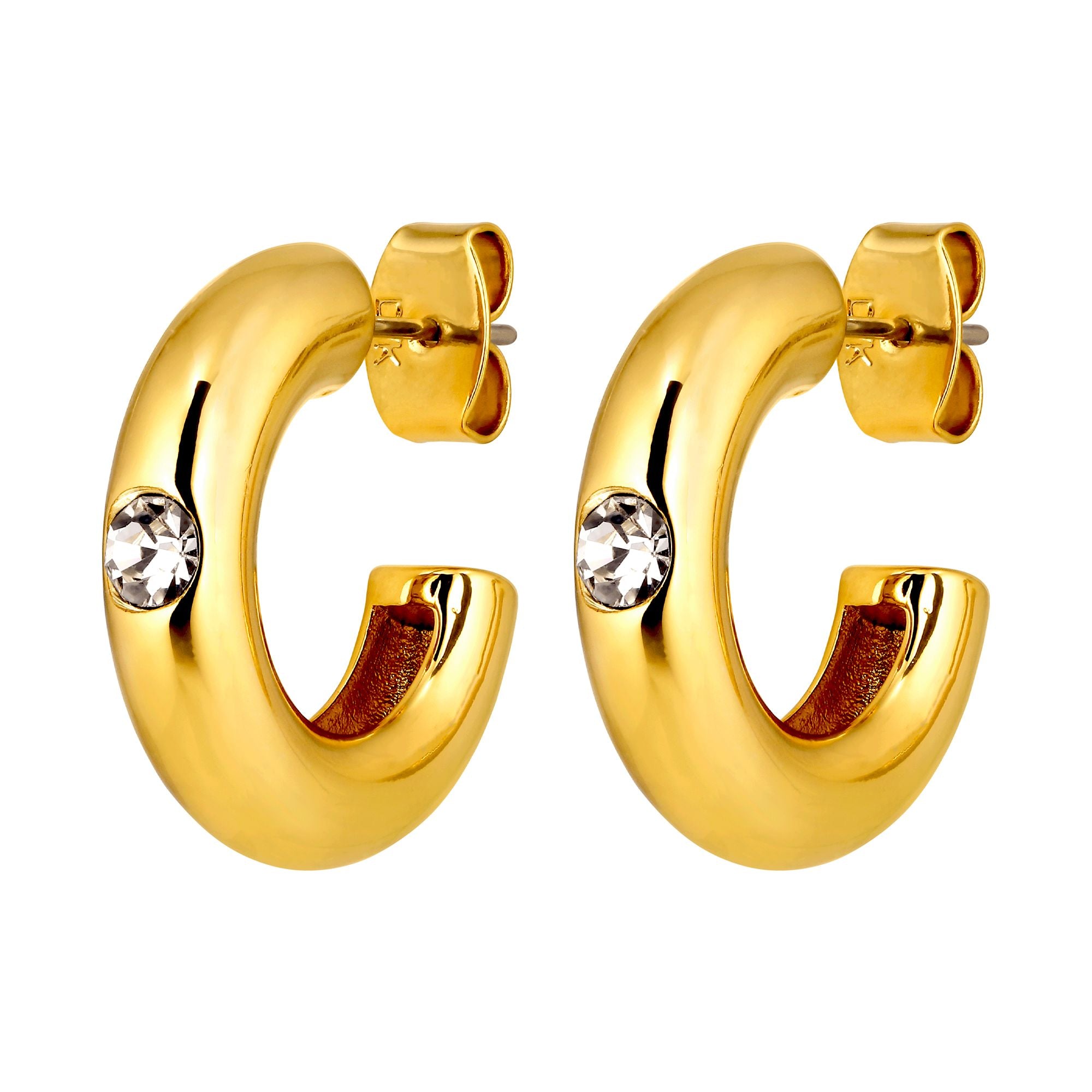 Adame Gold Earrings, Clear Crystal