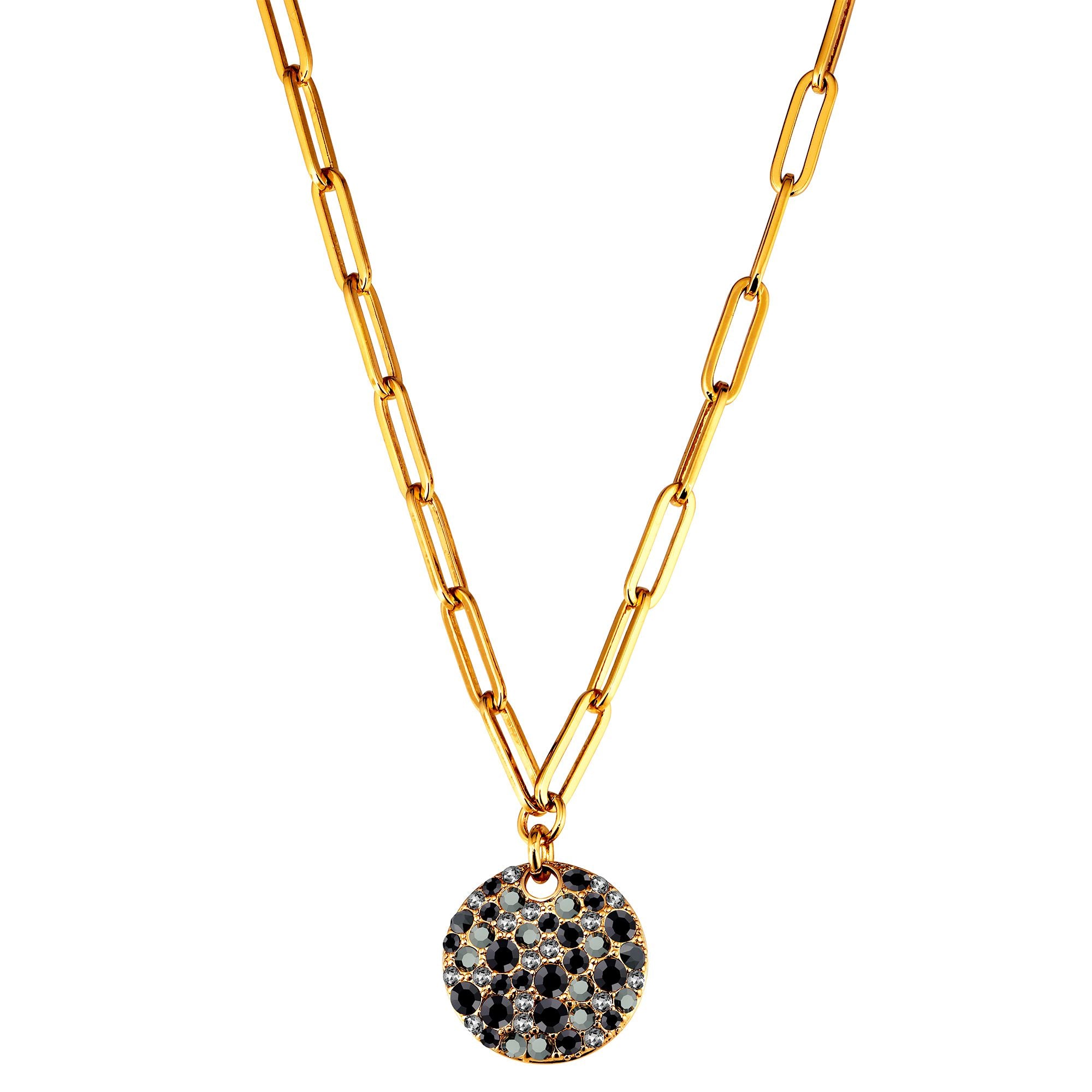 Amara Gold Necklace, Black Mix