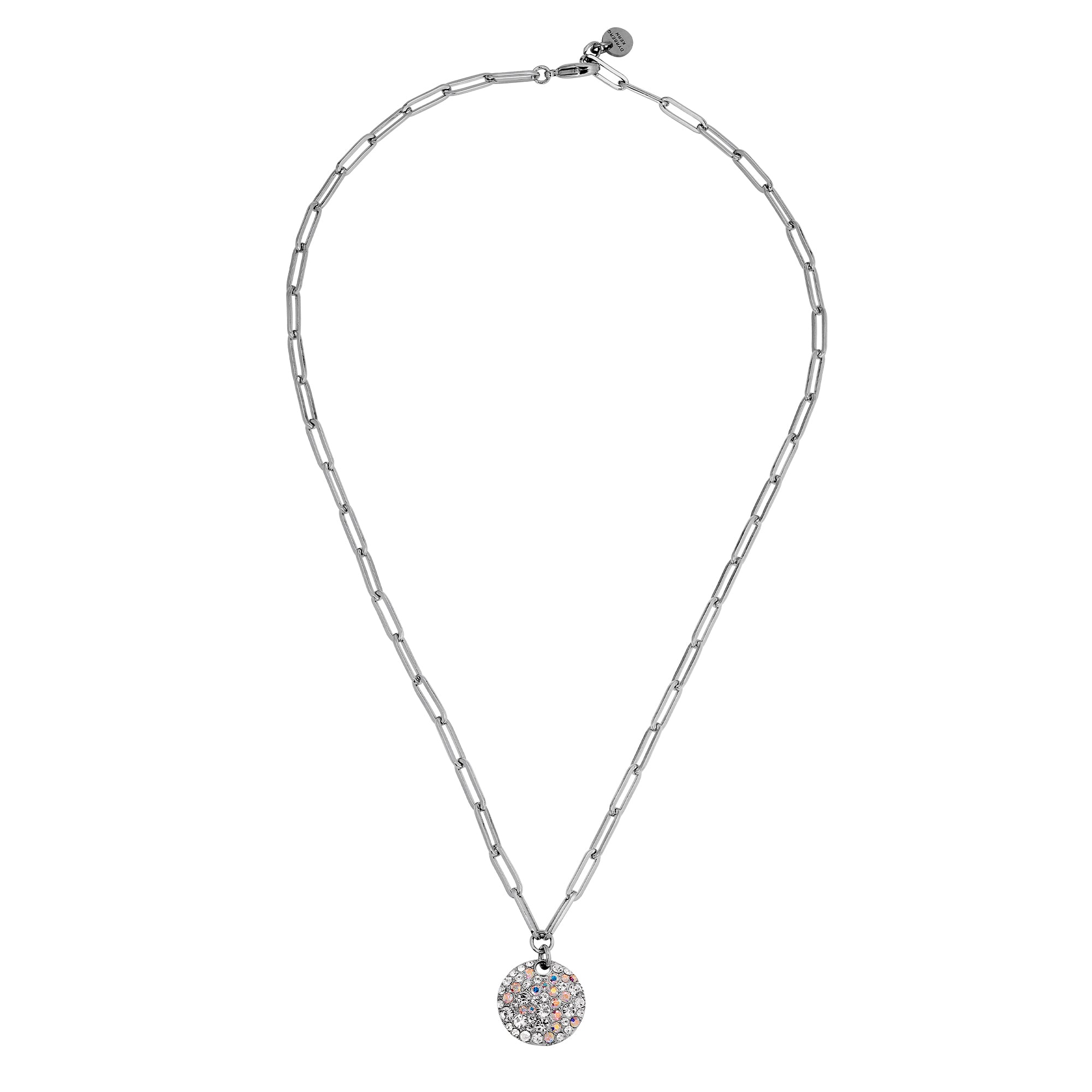 Amara Shiny Silver Necklace, Crystal Ab