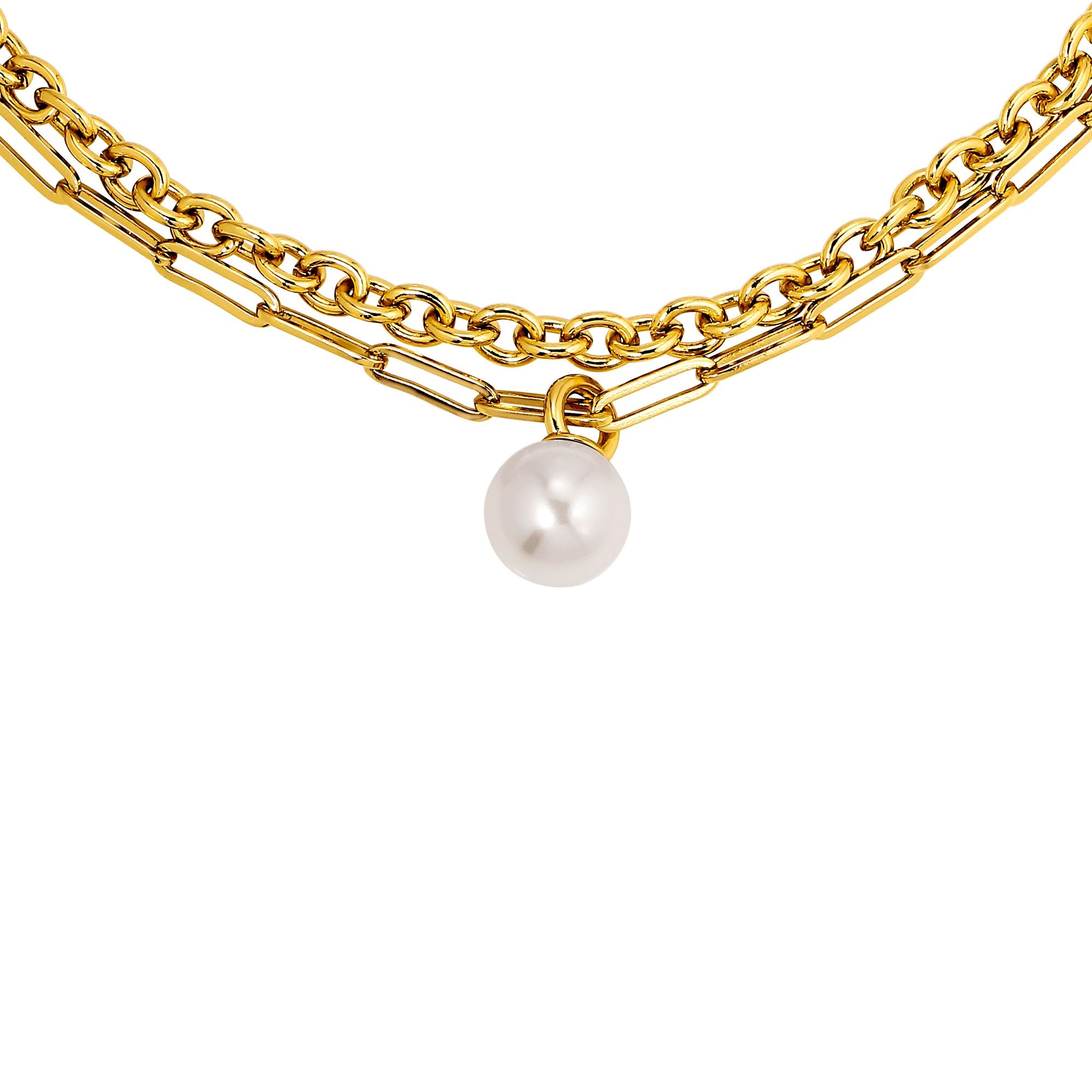 Aurelia Gold Necklace - White Pearl